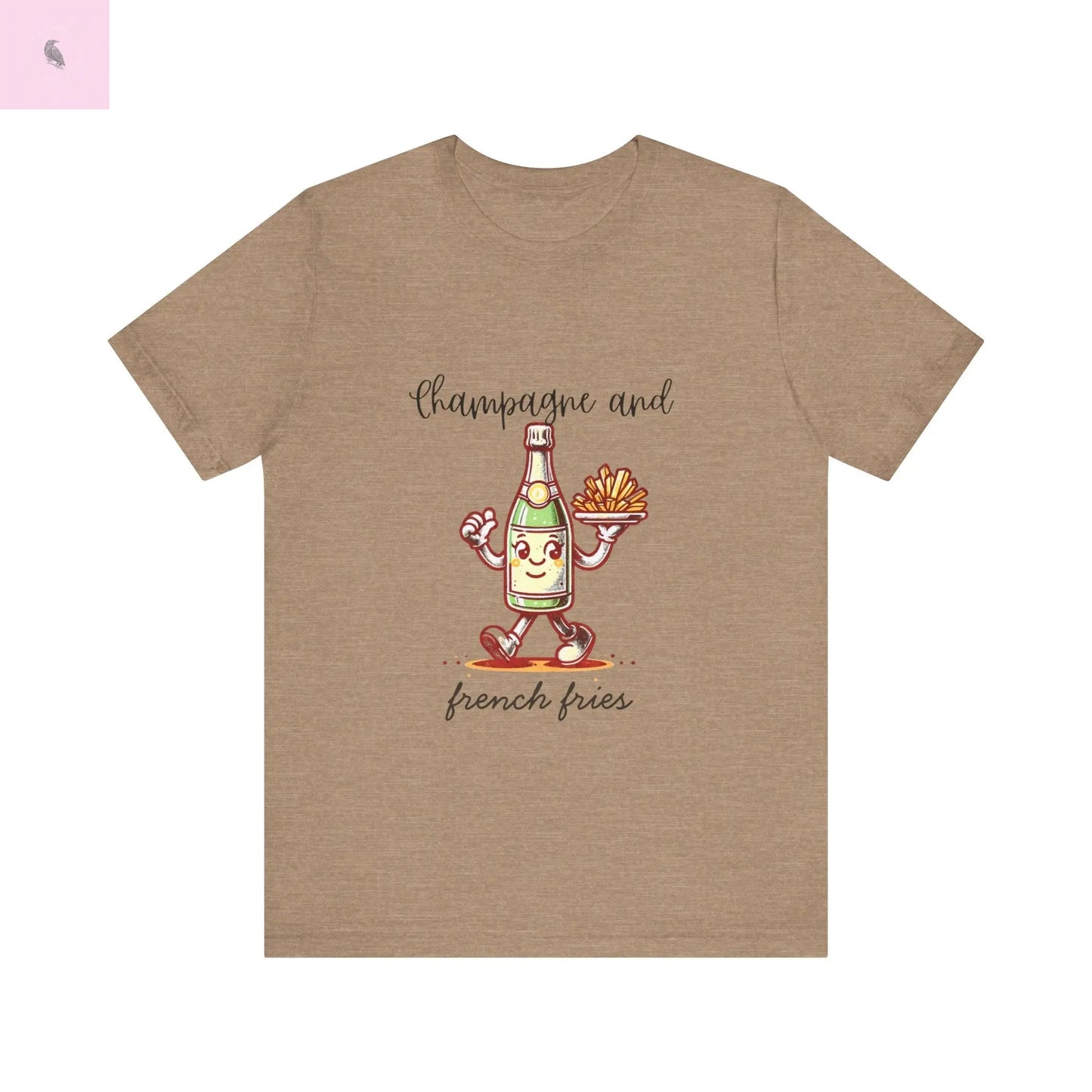 Champagne and French Fries Unisex Bella+ Canvas tee - The flirty crow