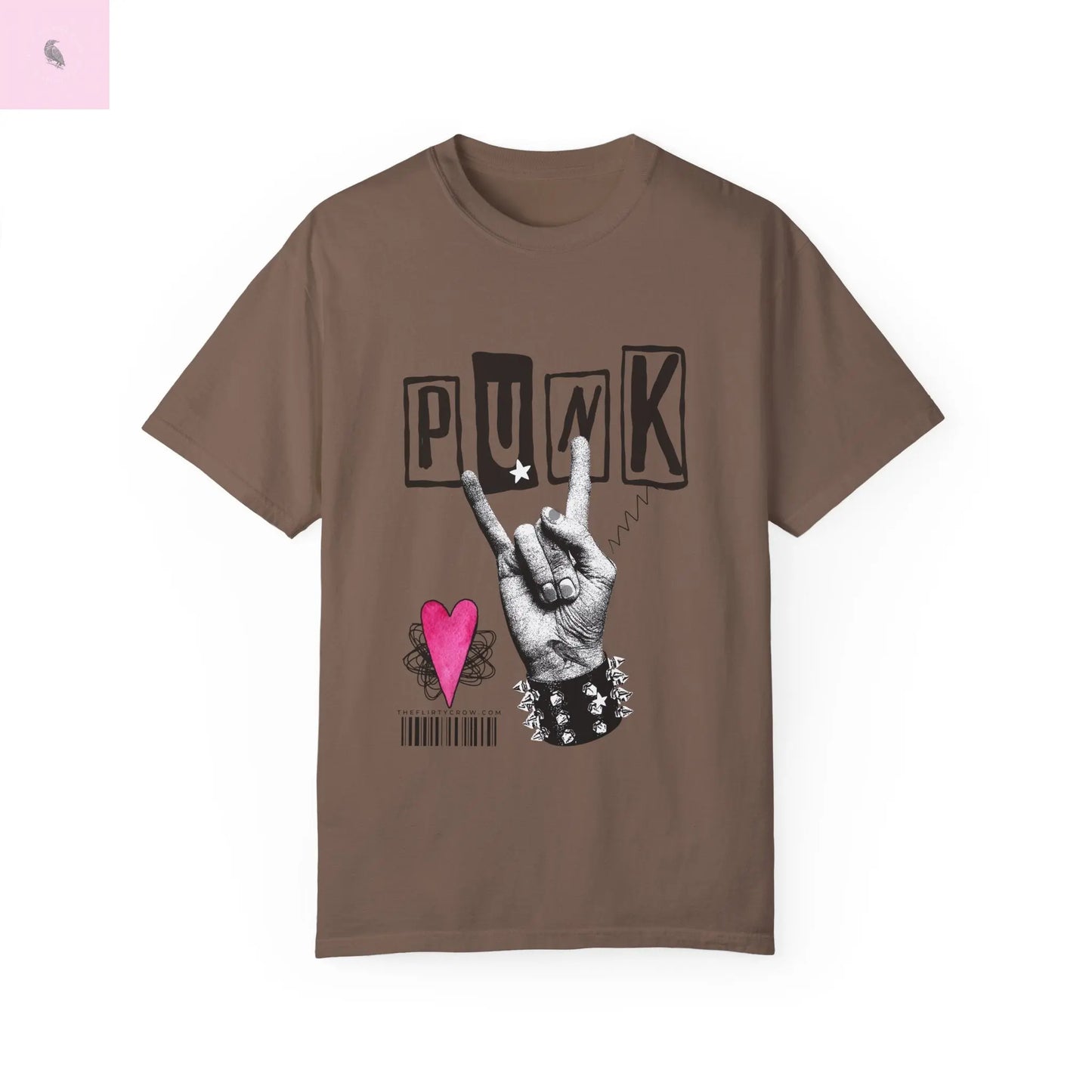 Punk Rock Unisex Garment-Dyed T-Shirt - Retro Graphic Tee for Music Lovers The flirty crow