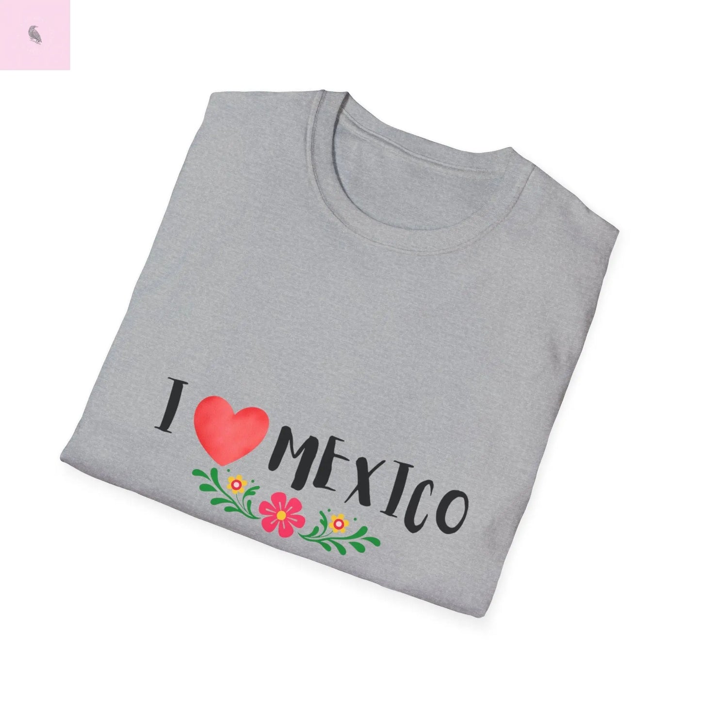 I Love Mexico Unisex tee, cotton summer T-Shirt, Travel Shirt, Gift for Mexico Lovers, Mexico Apparel, Vacation Tee, Hispanic Heritage Tee Printify