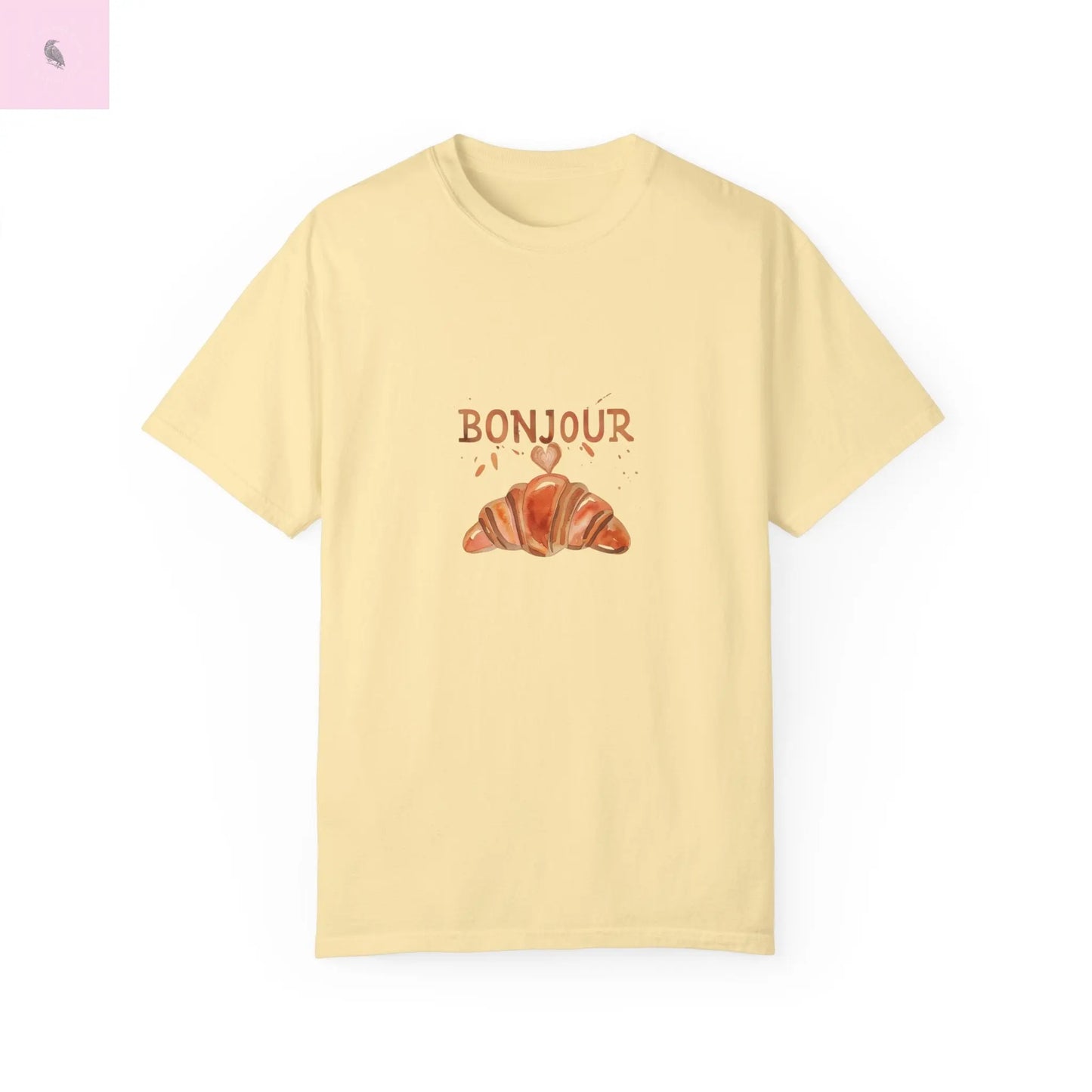 Bonjour Croissant Unisex Comfort Colora T-Shirt - The flirty crow