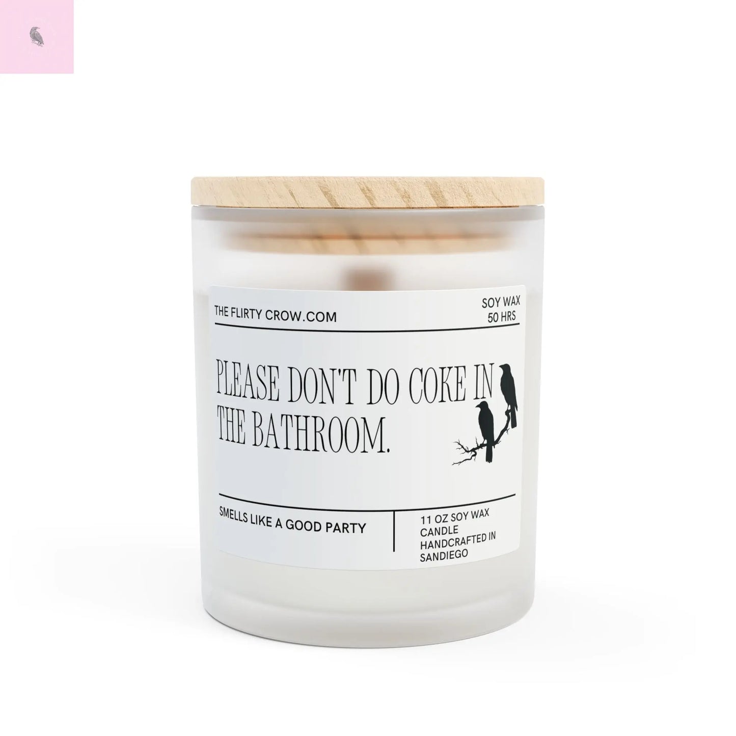 Party Candle - Frosted Glass Candle, 11oz the flirty crow