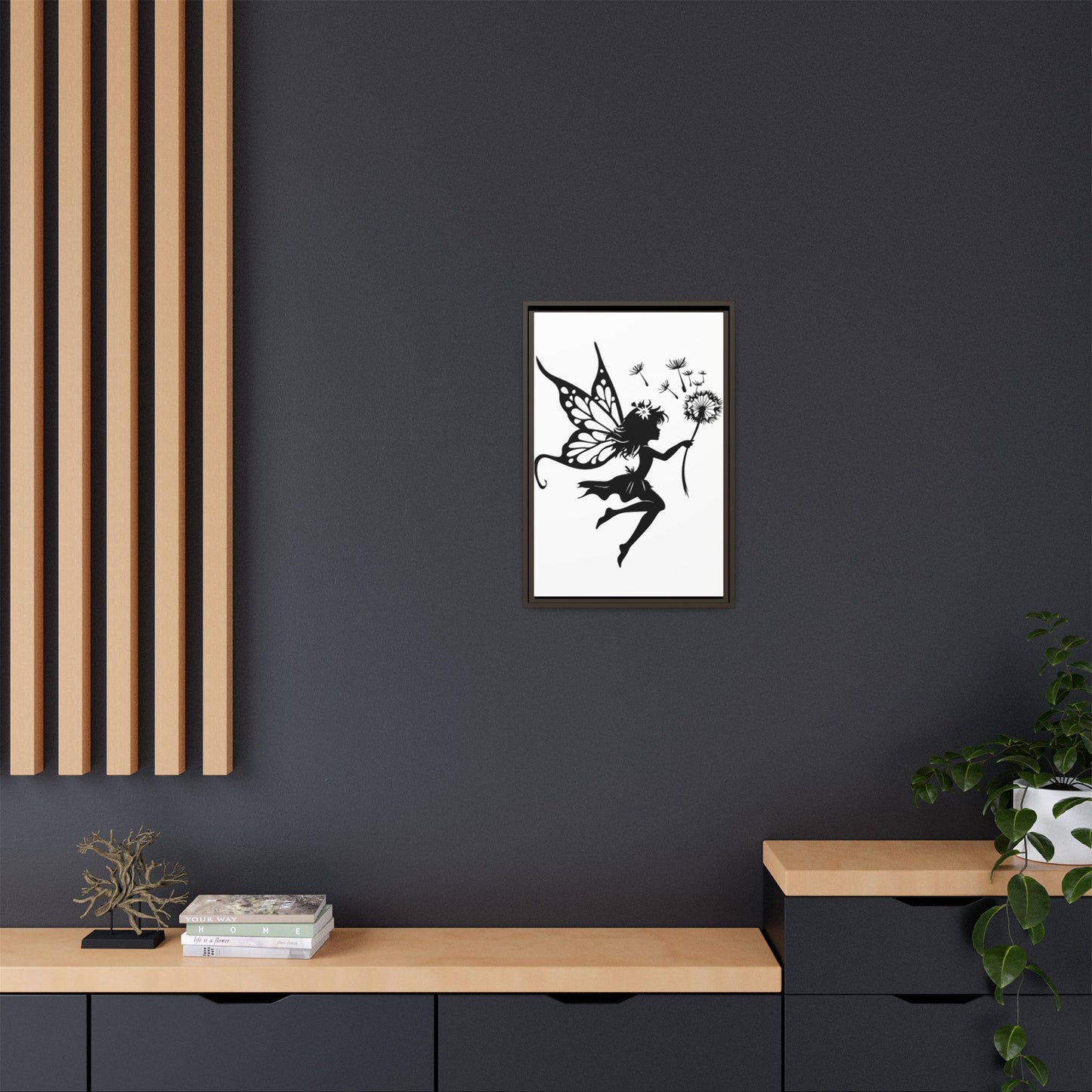 Framed Canvas Fairy Art, whimsical wall decor, nursery room art, gift for her - The flirty crow