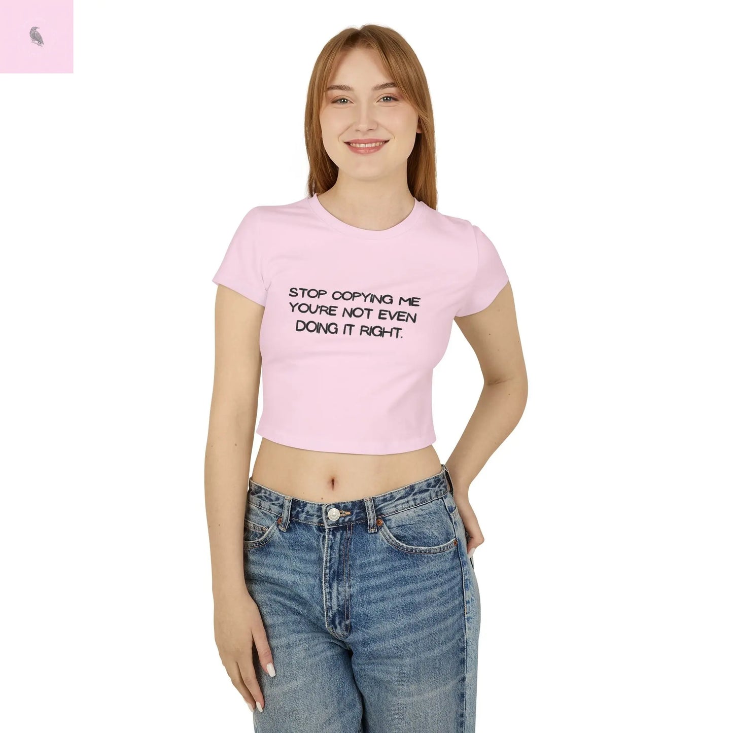 Cropped Baby Tee - funny Womens Cotton The flirty crow
