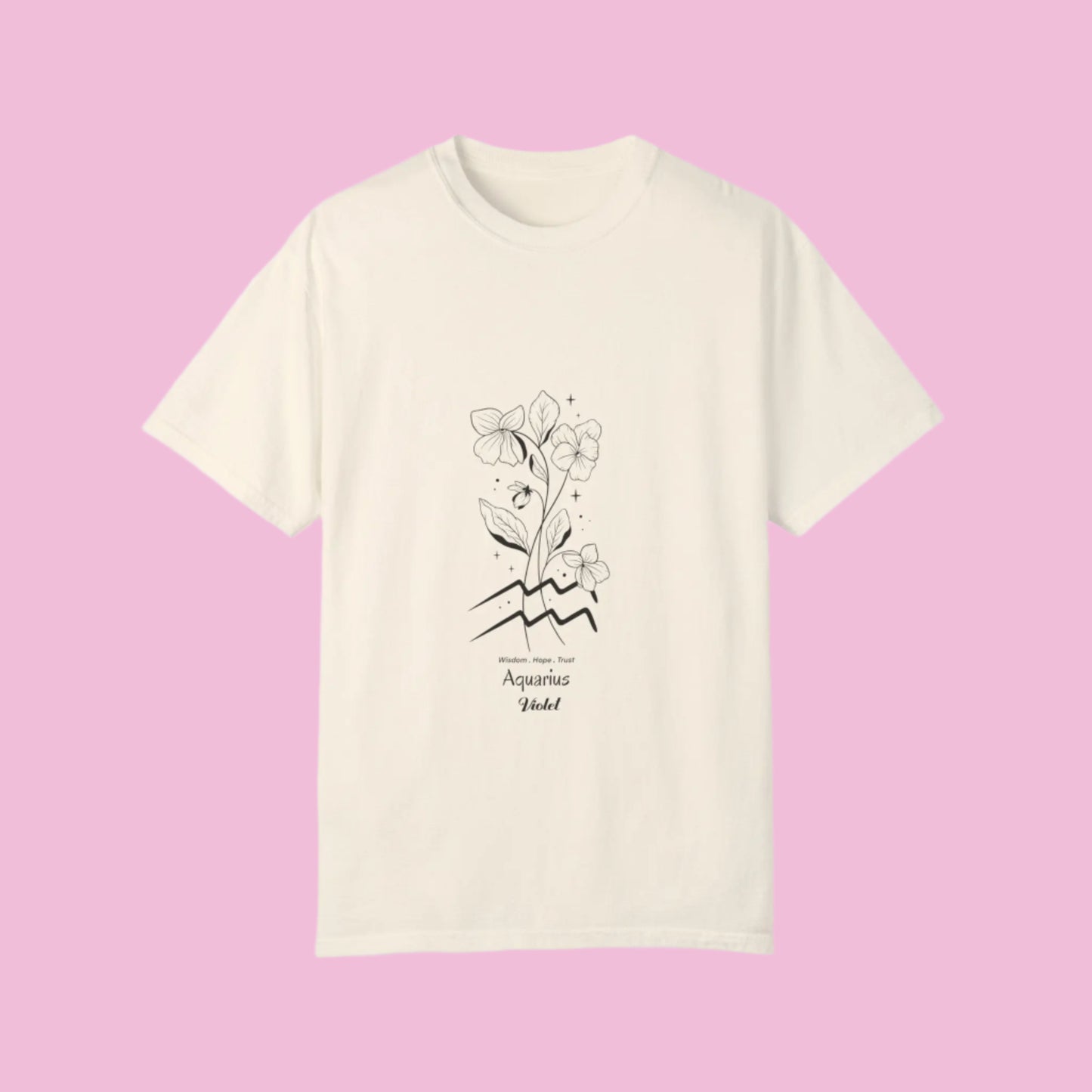 Aquarius birth flower T-Shirt for Astrology Lovers Printify