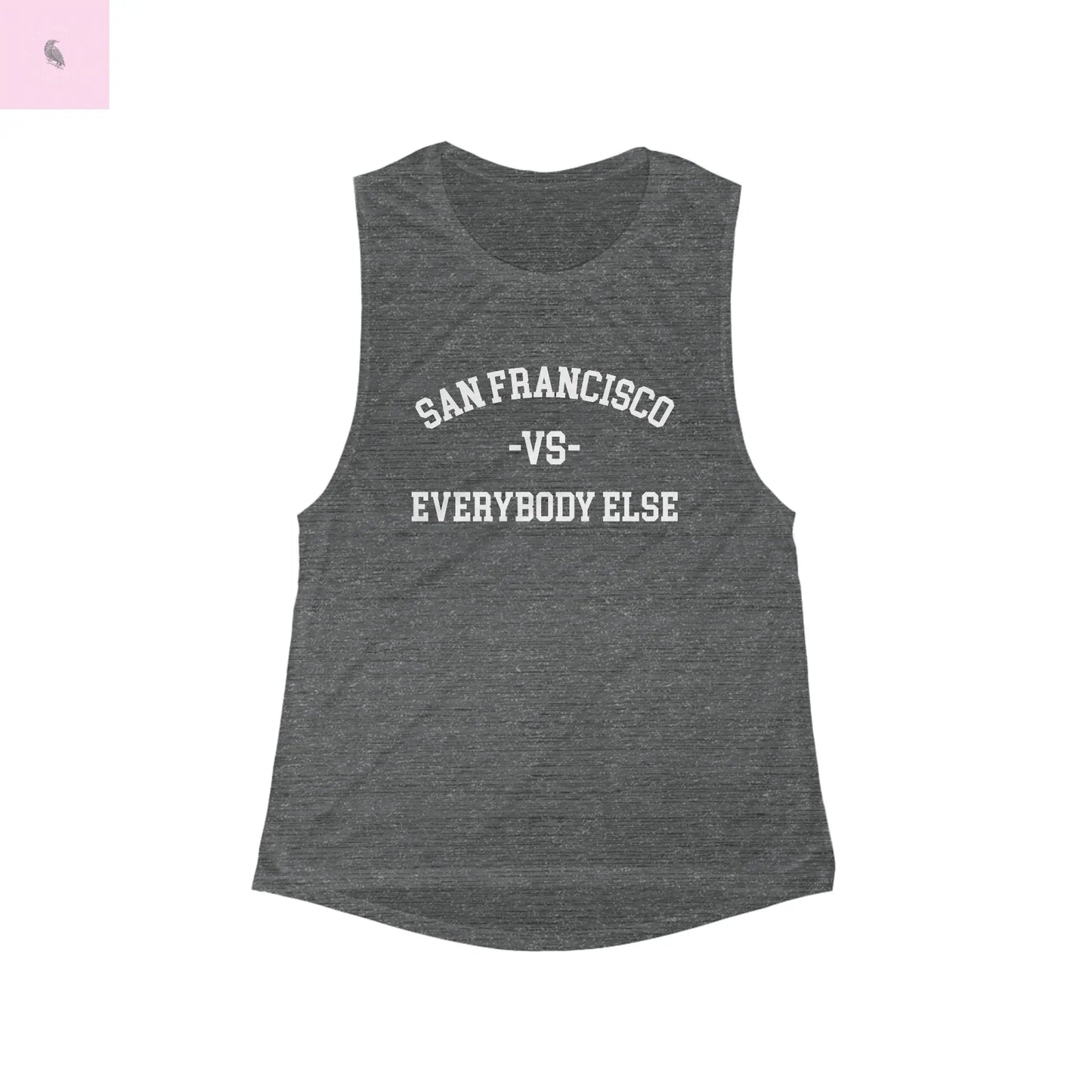 San Francisco vs. Everybody Else Muscle Tank, Casual Summer Top, Athletic Wear, Gift for Sports Fans, Relaxed Fit Gym Shirt The flirty crow