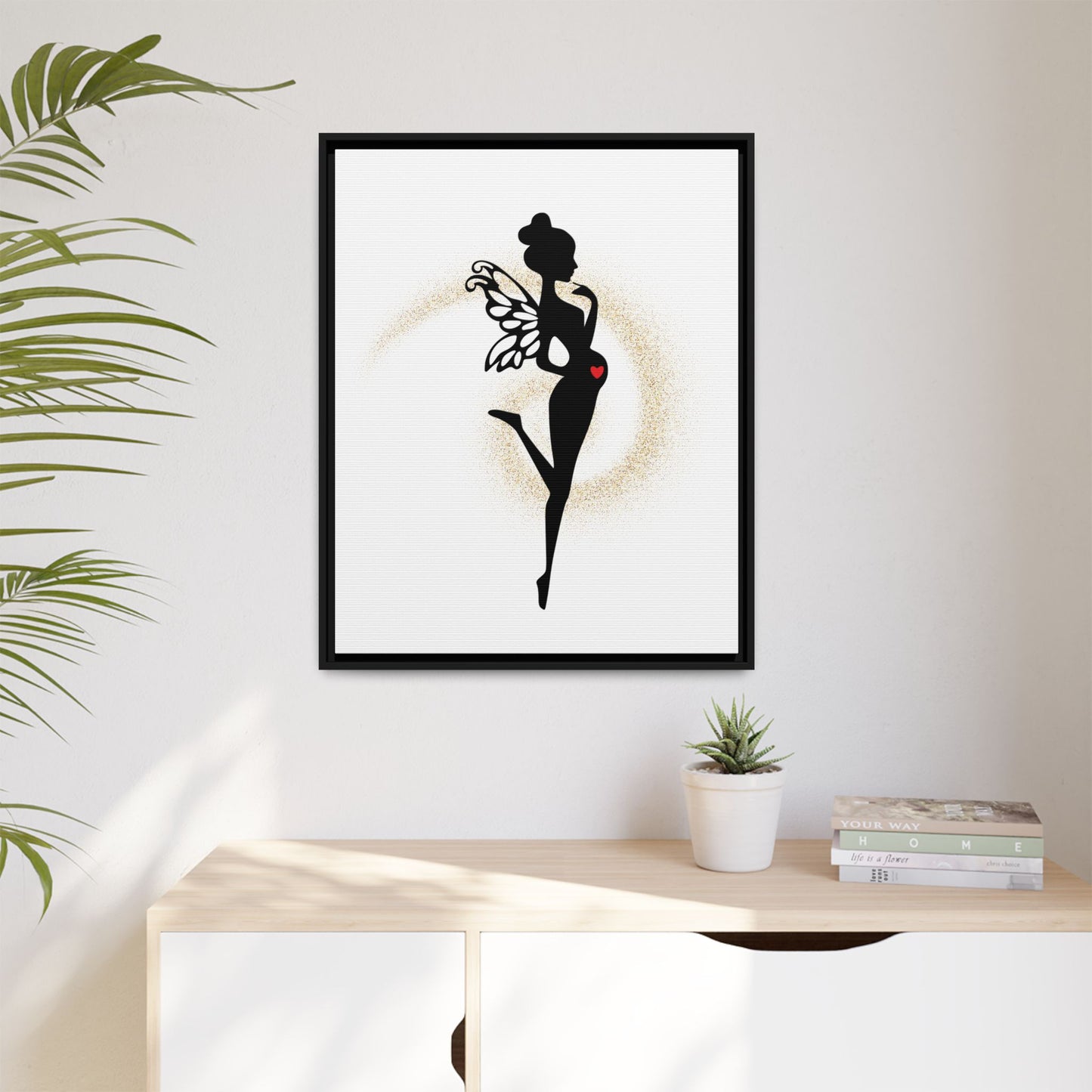 Framed Fairy Art Print - Enchanting Decor for Expecting Mothers, Baby Shower Gift, Elegant Nursery Wall Art, Whimsical Home Accent - The flirty crow