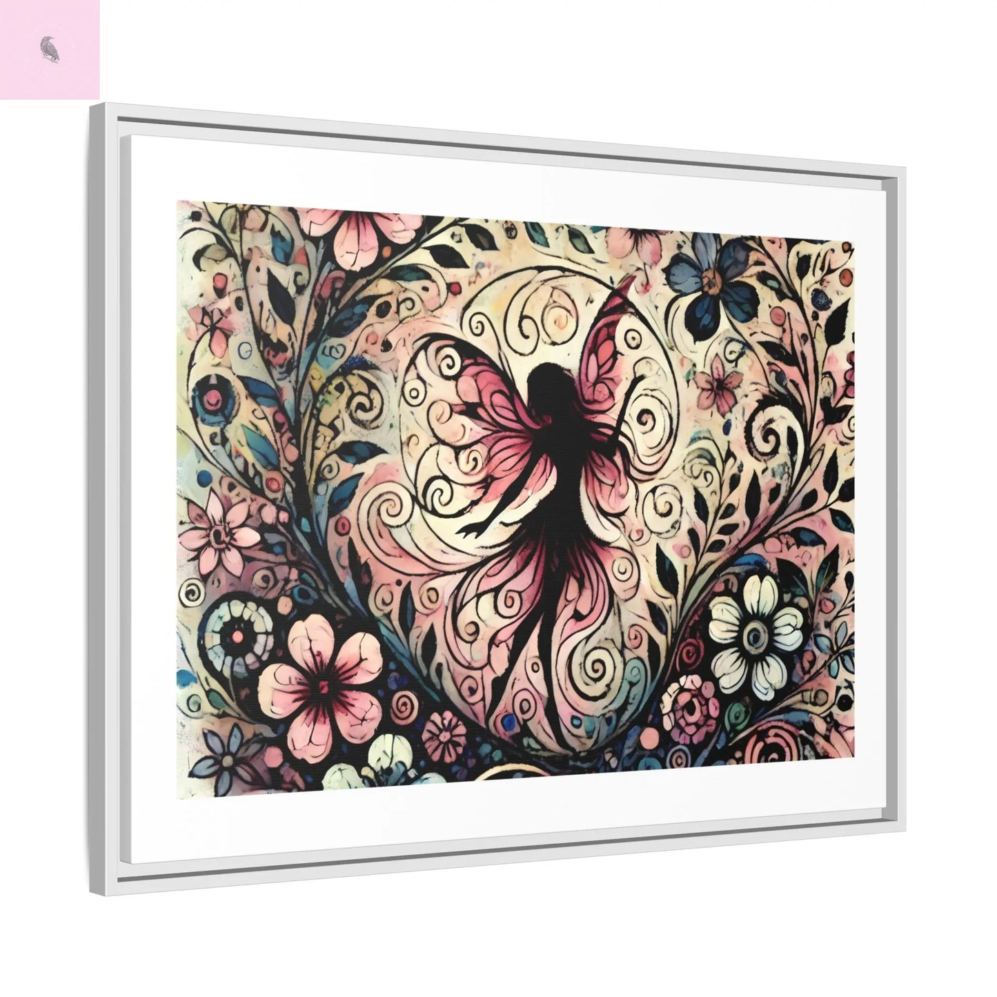 Framed Canvas Fairy art - The flirty crow
