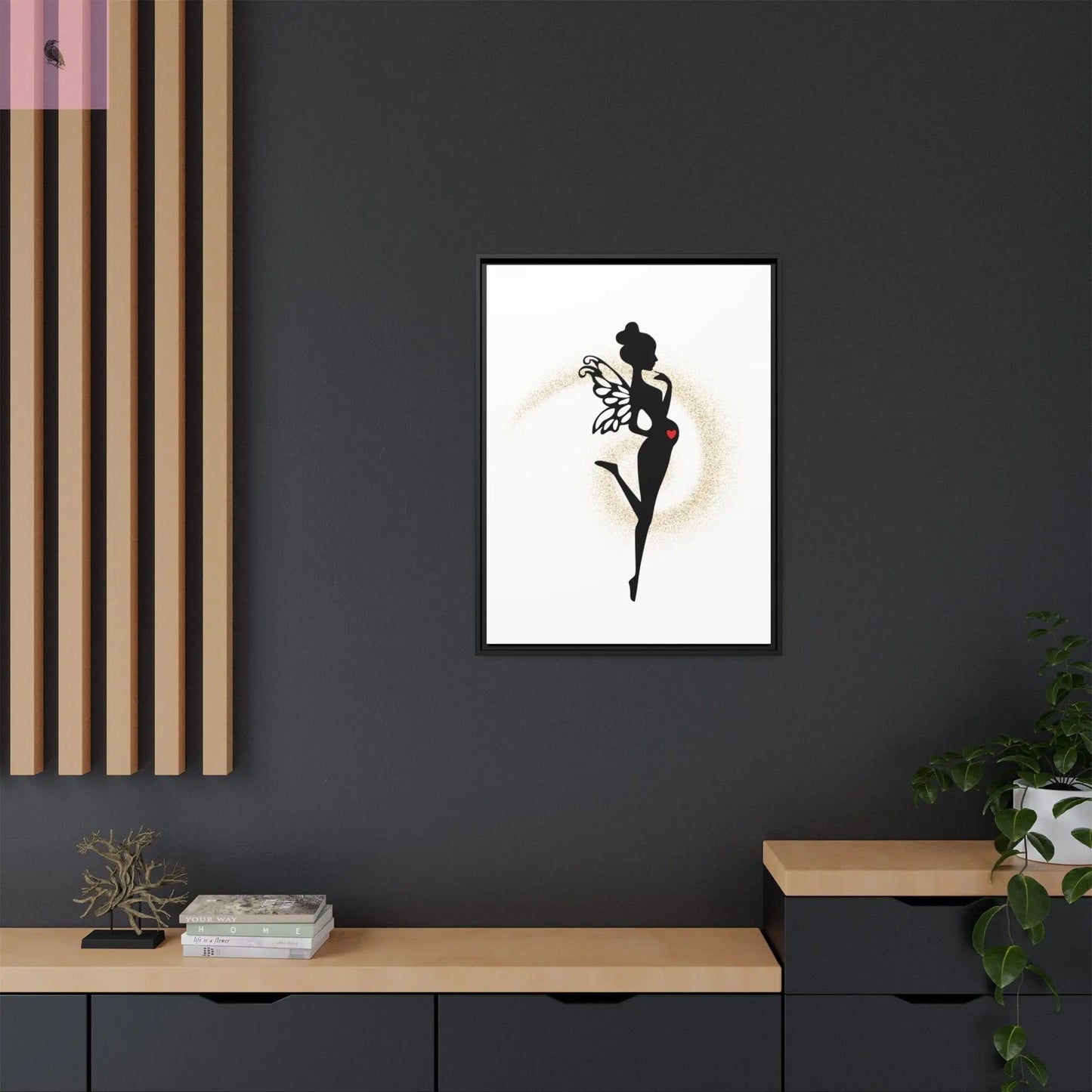 Framed Fairy Art Print - Enchanting Decor for Expecting Mothers, Baby Shower Gift, Elegant Nursery Wall Art, Whimsical Home Accent The flirty crow