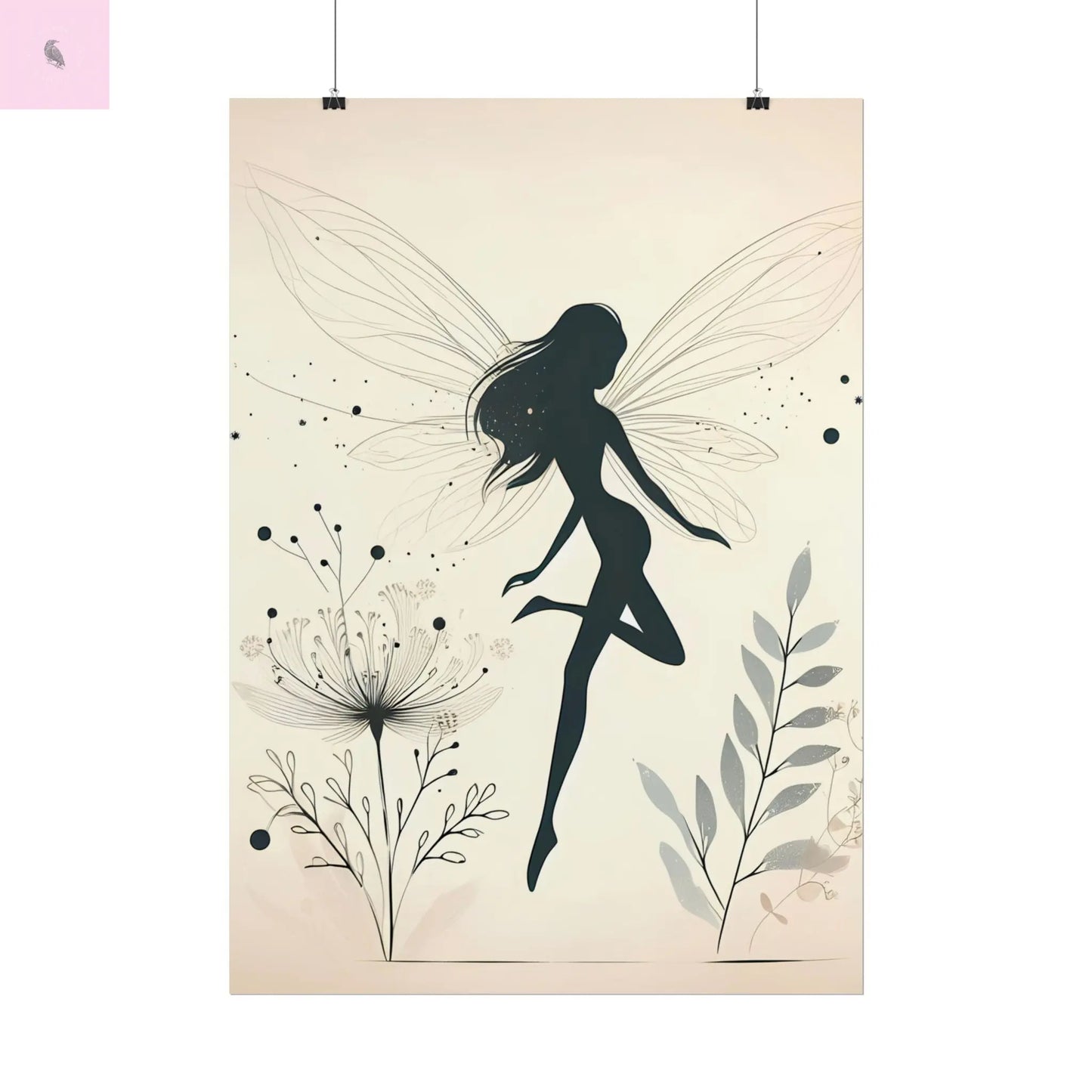 Elegant Fairy Silhouette Rolled Poster - Enchanting Wall Art for Home Decor - The flirty crow