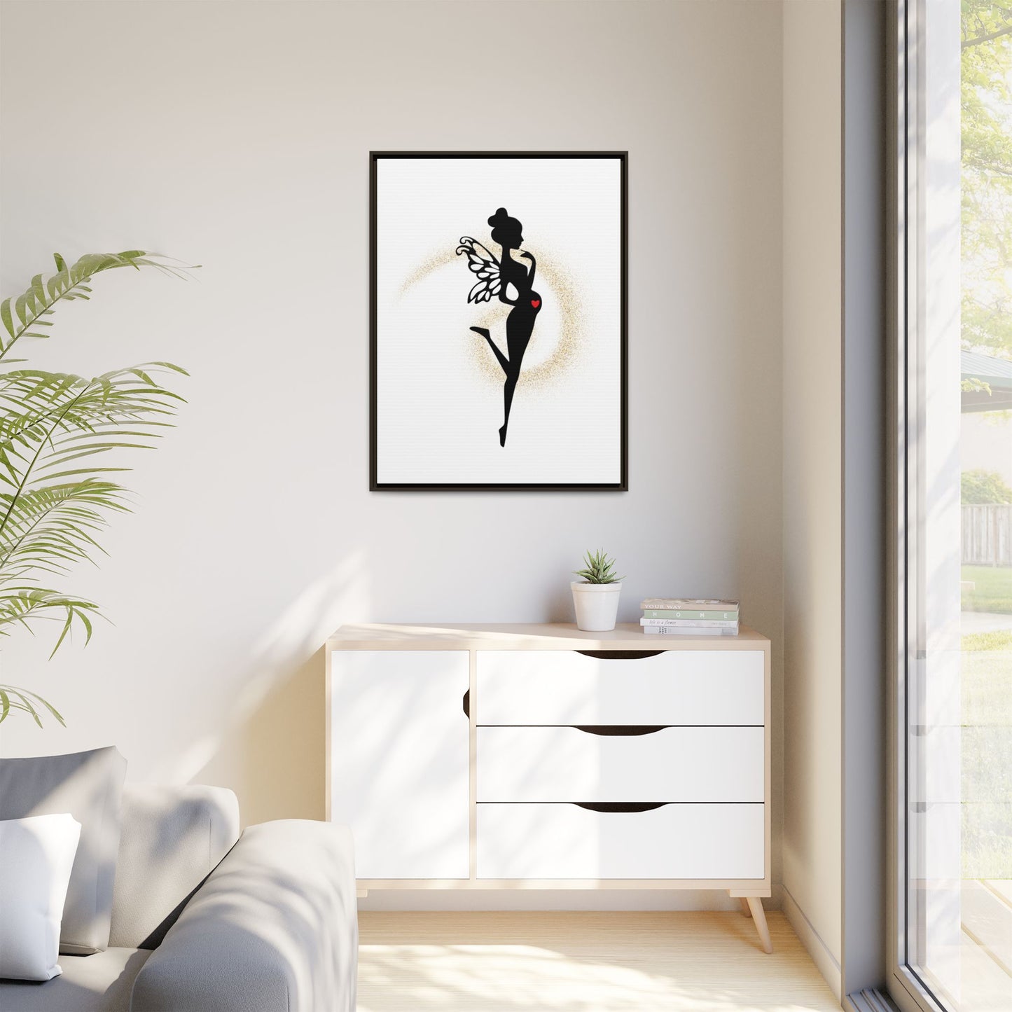 Framed Fairy Art Print - Enchanting Decor for Expecting Mothers, Baby Shower Gift, Elegant Nursery Wall Art, Whimsical Home Accent - The flirty crow
