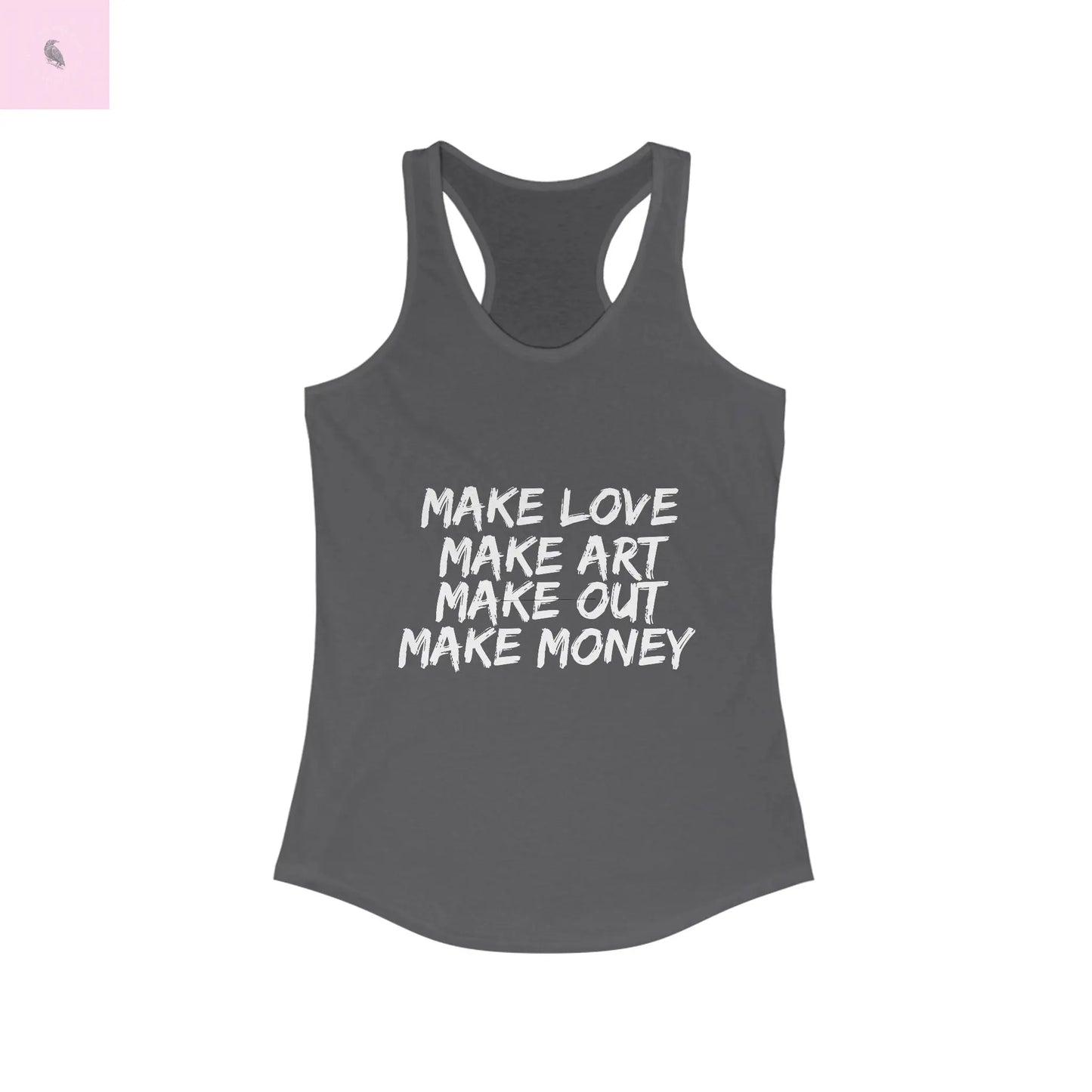 Women's Graphic Tank - Make Love Make Art Design Printify