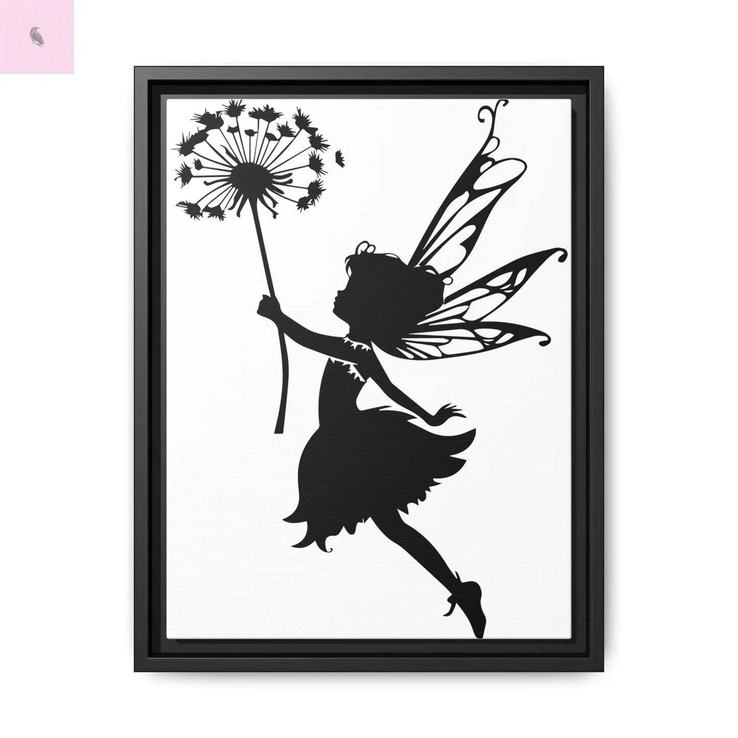 Framed canvas Fairy Silhouette Wall Art, Fairy lover Home Decor, Whimsical Framed Canvas, Fairy Gift, Kids Room Decoration, Nursery Art Printify