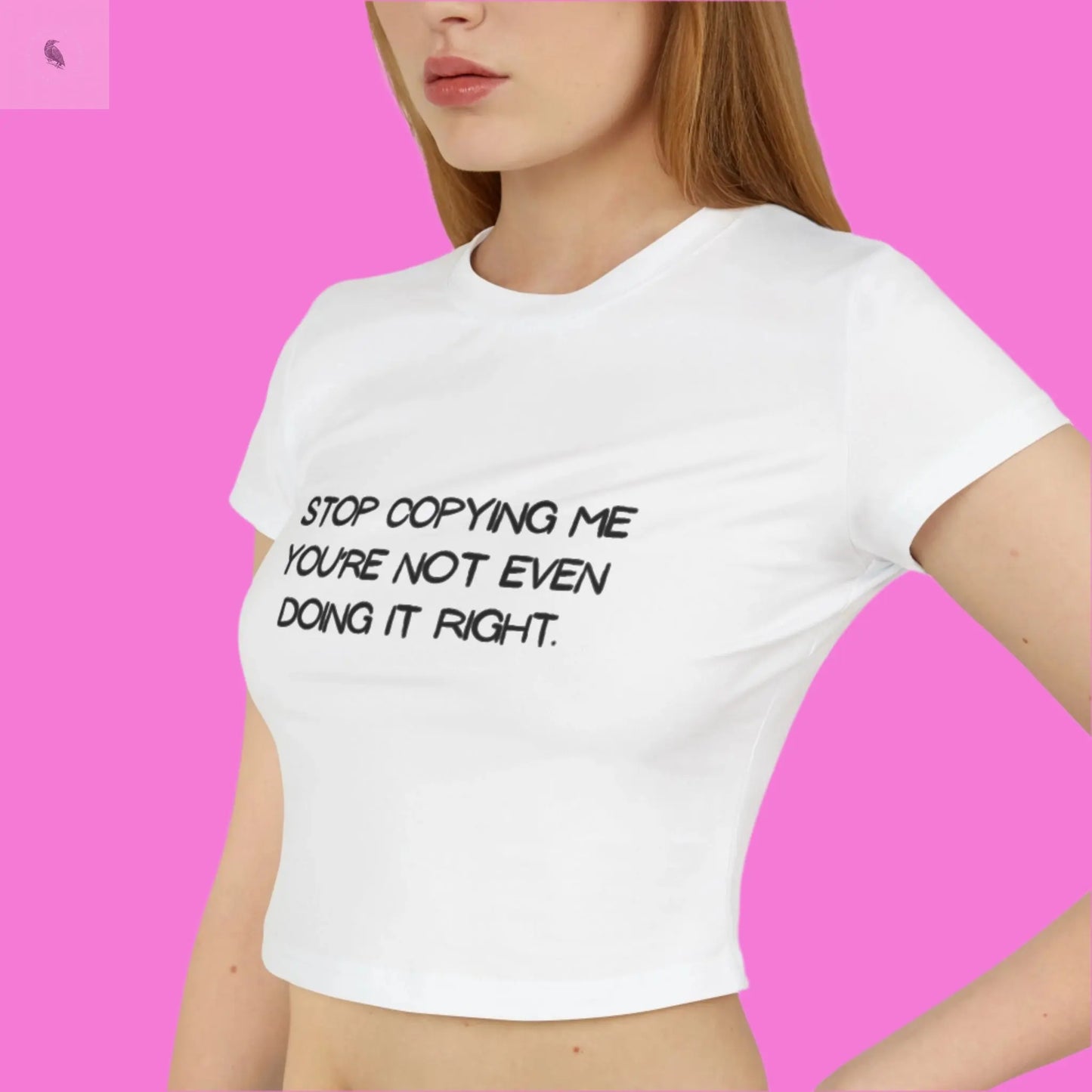 Cropped Baby Tee - funny Womens Cotton The flirty crow