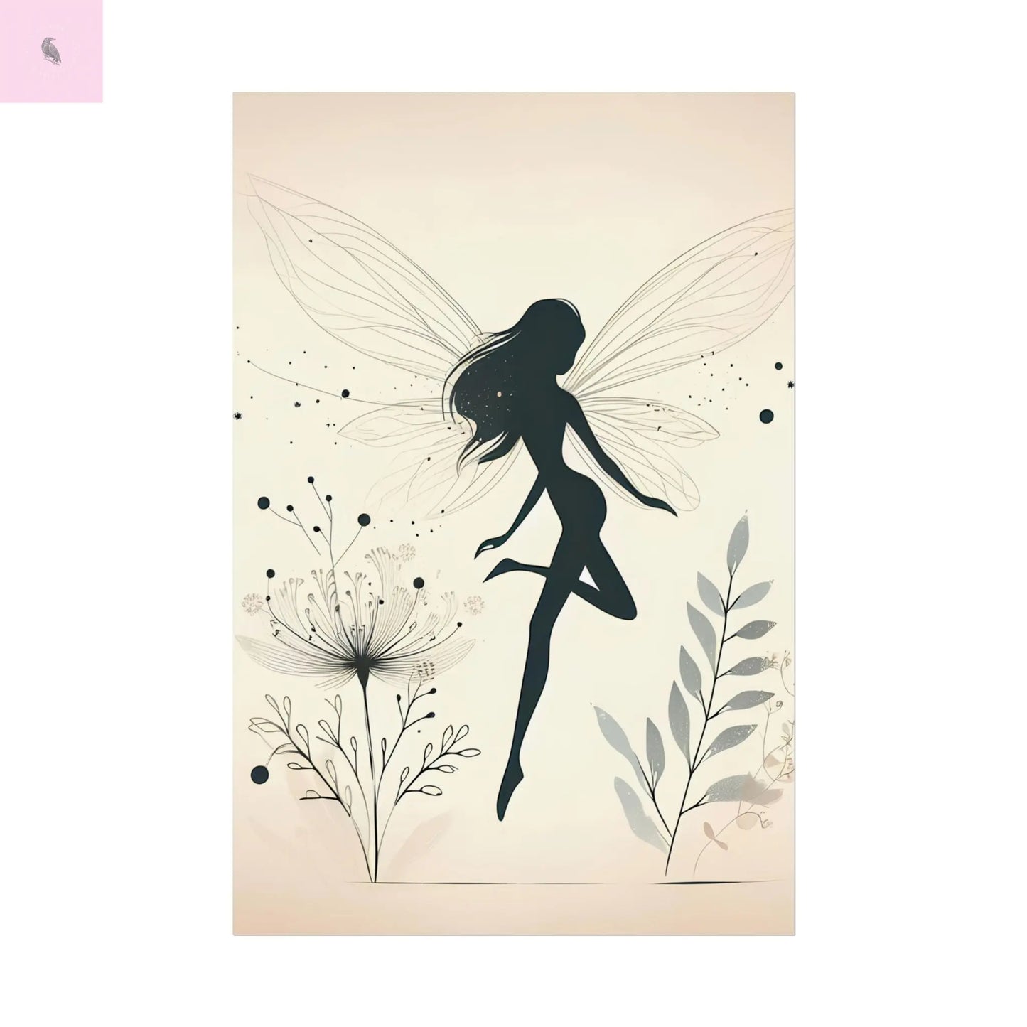 Elegant Fairy Silhouette Rolled Poster - Enchanting Wall Art for Home Decor - The flirty crow