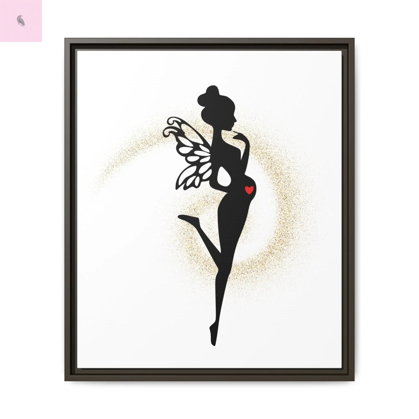 Framed Fairy Art Print - Enchanting Decor for Expecting Mothers, Baby Shower Gift, Elegant Nursery Wall Art, Whimsical Home Accent The flirty crow