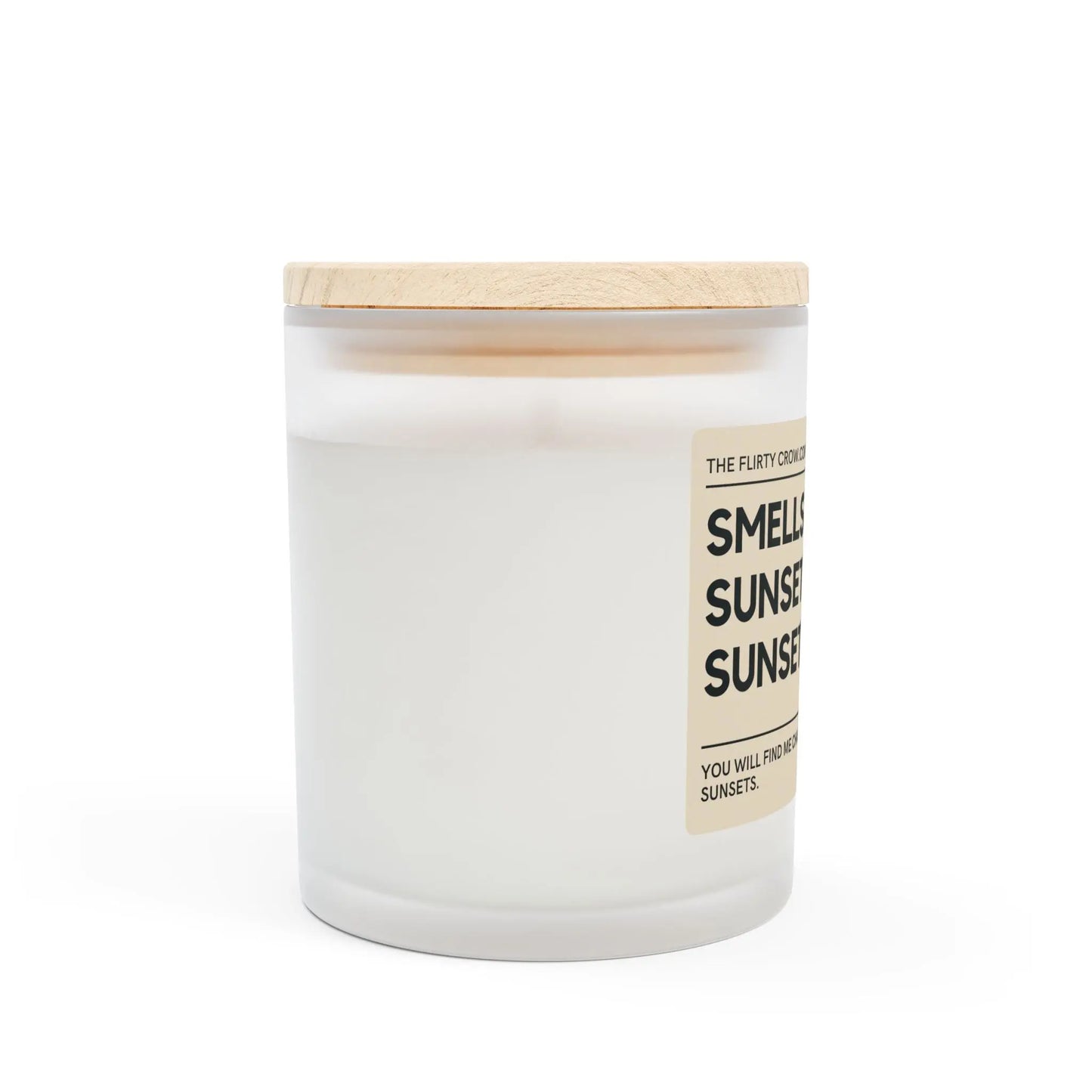 smells like a sunset lover Frosted Glass Candle, 11oz the flirty crow