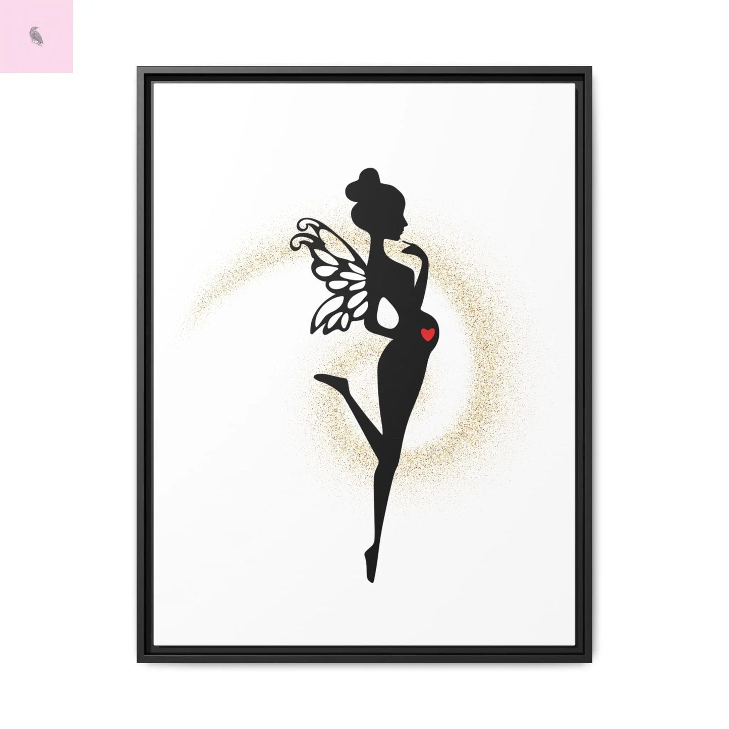 Framed Fairy Art Print - Enchanting Decor for Expecting Mothers, Baby Shower Gift, Elegant Nursery Wall Art, Whimsical Home Accent The flirty crow