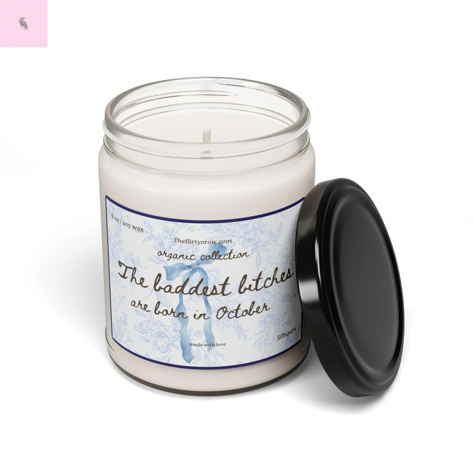 October Birthday Soy Candle, 9oz glass candle, Gift for her, coquette style, home decor, birthday gift Printify