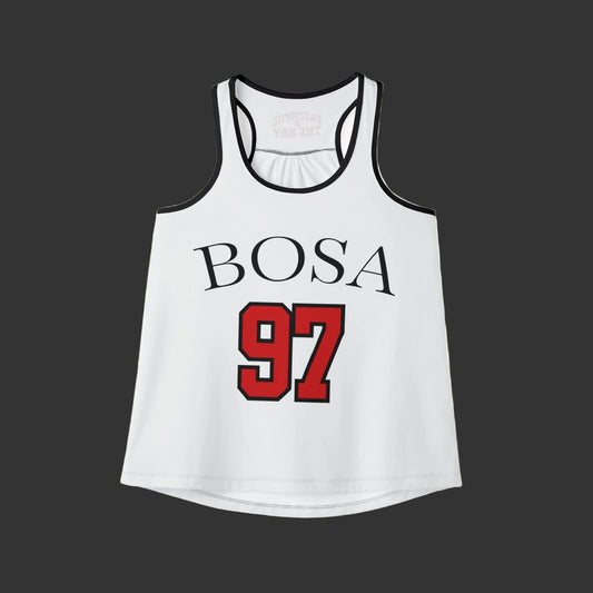 Nick Bosa Tank Top ,Sporty game day tank, Summer Apparel for Niner Fans, Nick Bosa women's tank Printify