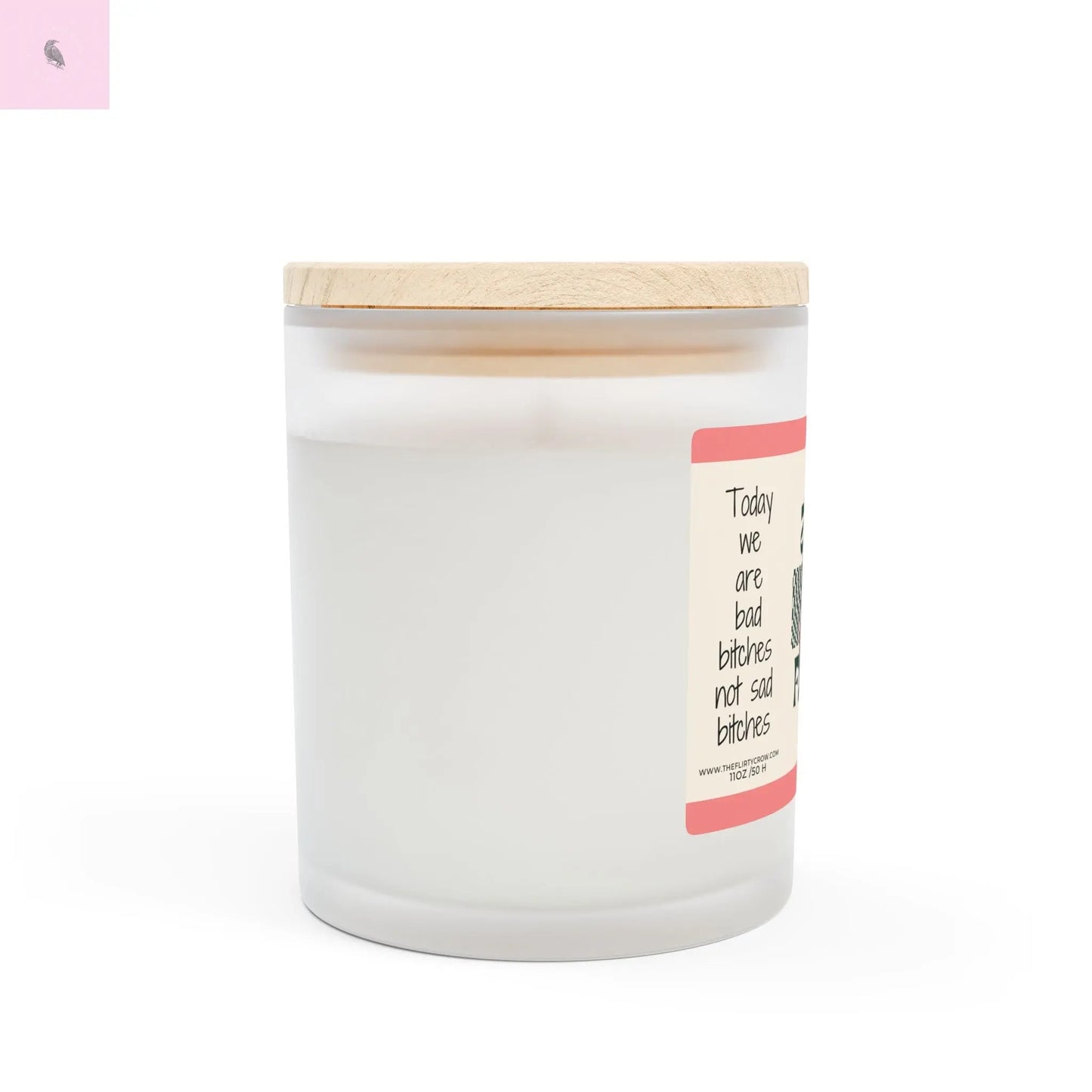 Zero Fucks Candle - 11oz Frosted Glass - Empowering Soy Wax Scented Candle for Bold Spirits The flirty crow