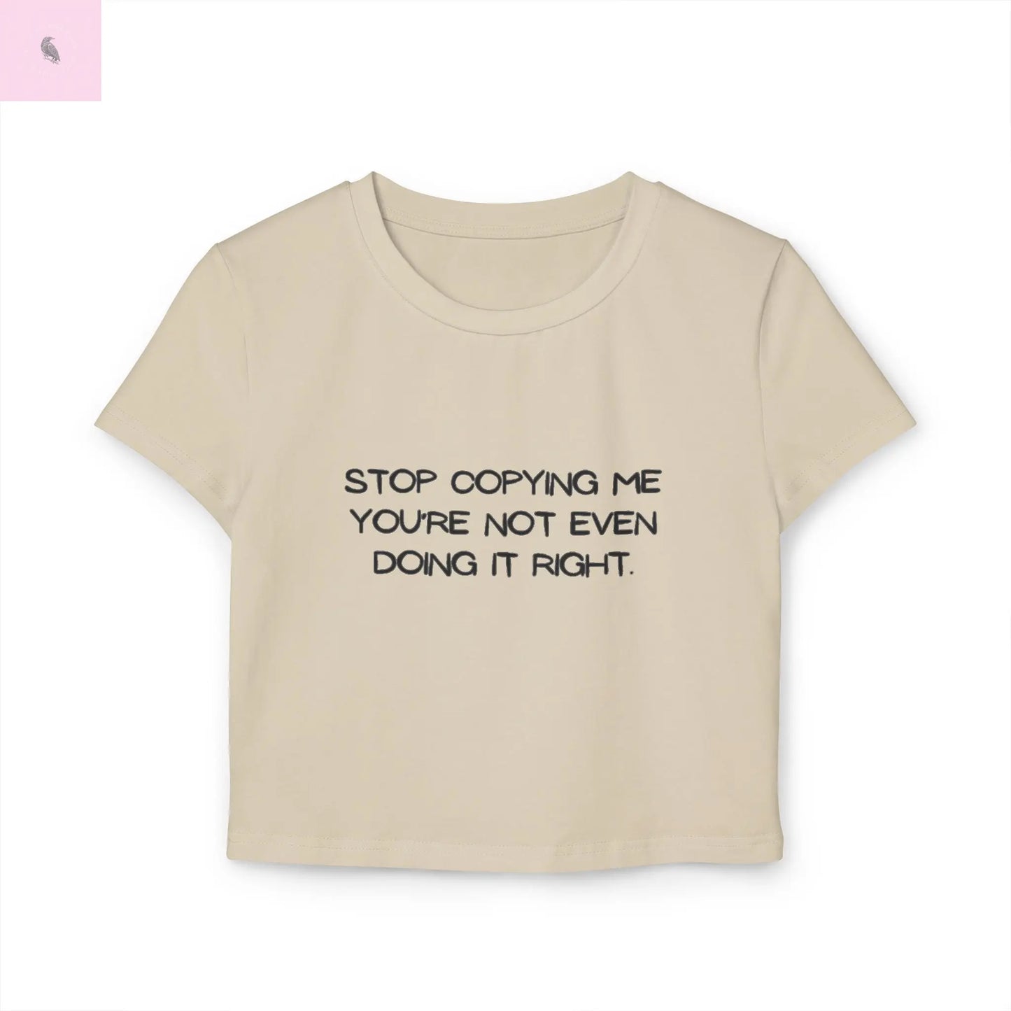 Cropped Baby Tee - funny Womens Cotton The flirty crow