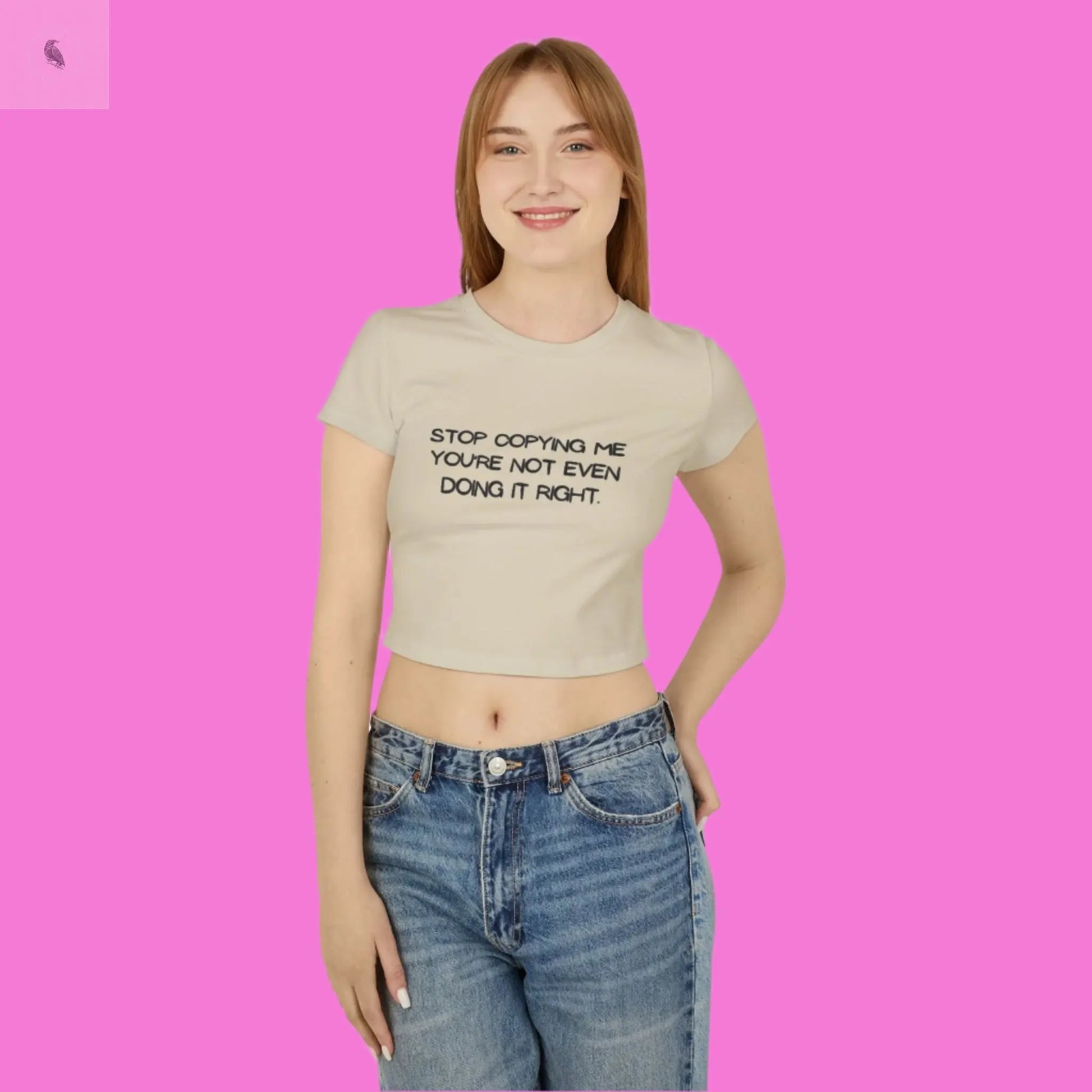 Cropped Baby Tee - funny Womens Cotton The flirty crow