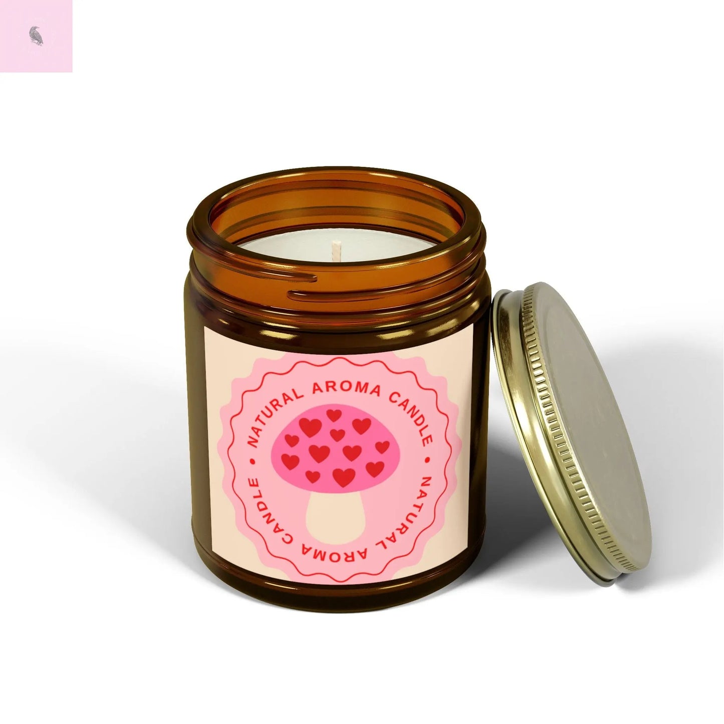Mushroom retro Scented Candles, Coconut Apricot Wax (4oz, 9oz) the flirty crow