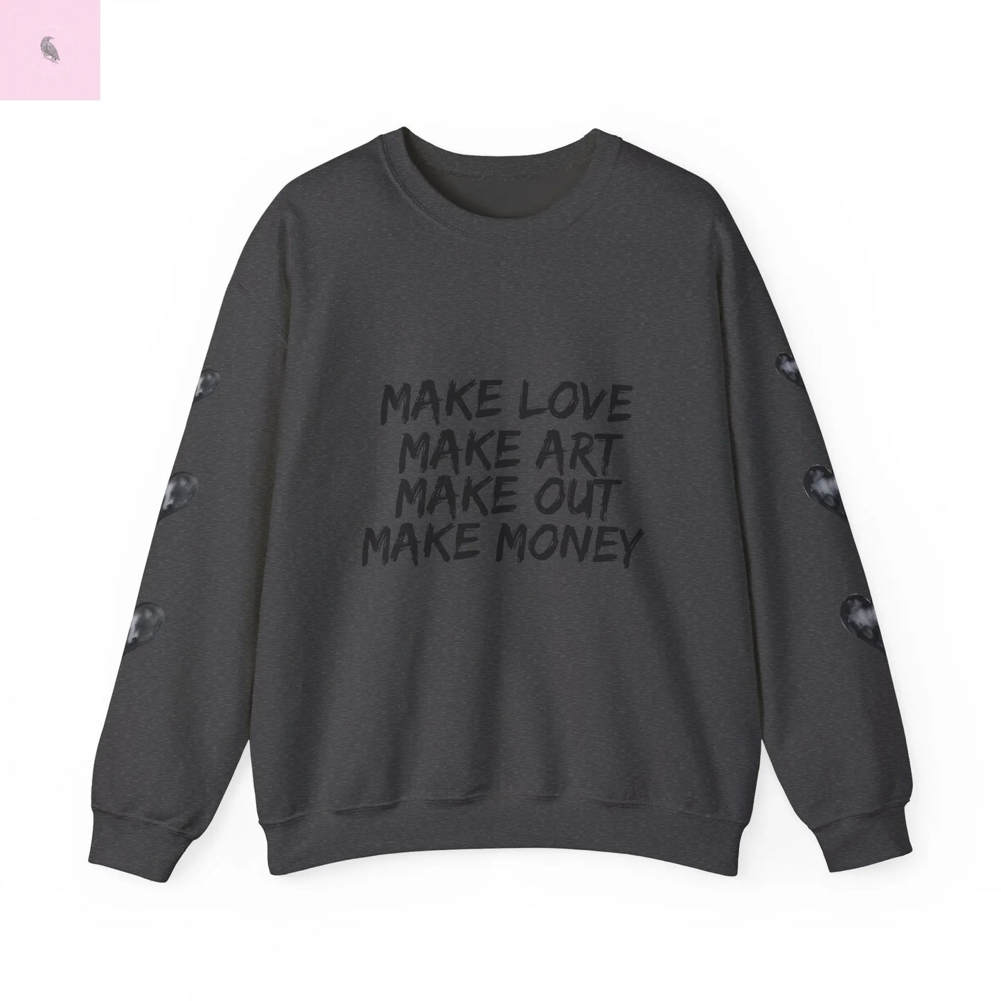 Art + love trendy Heart Sweatshirt the flirty crow
