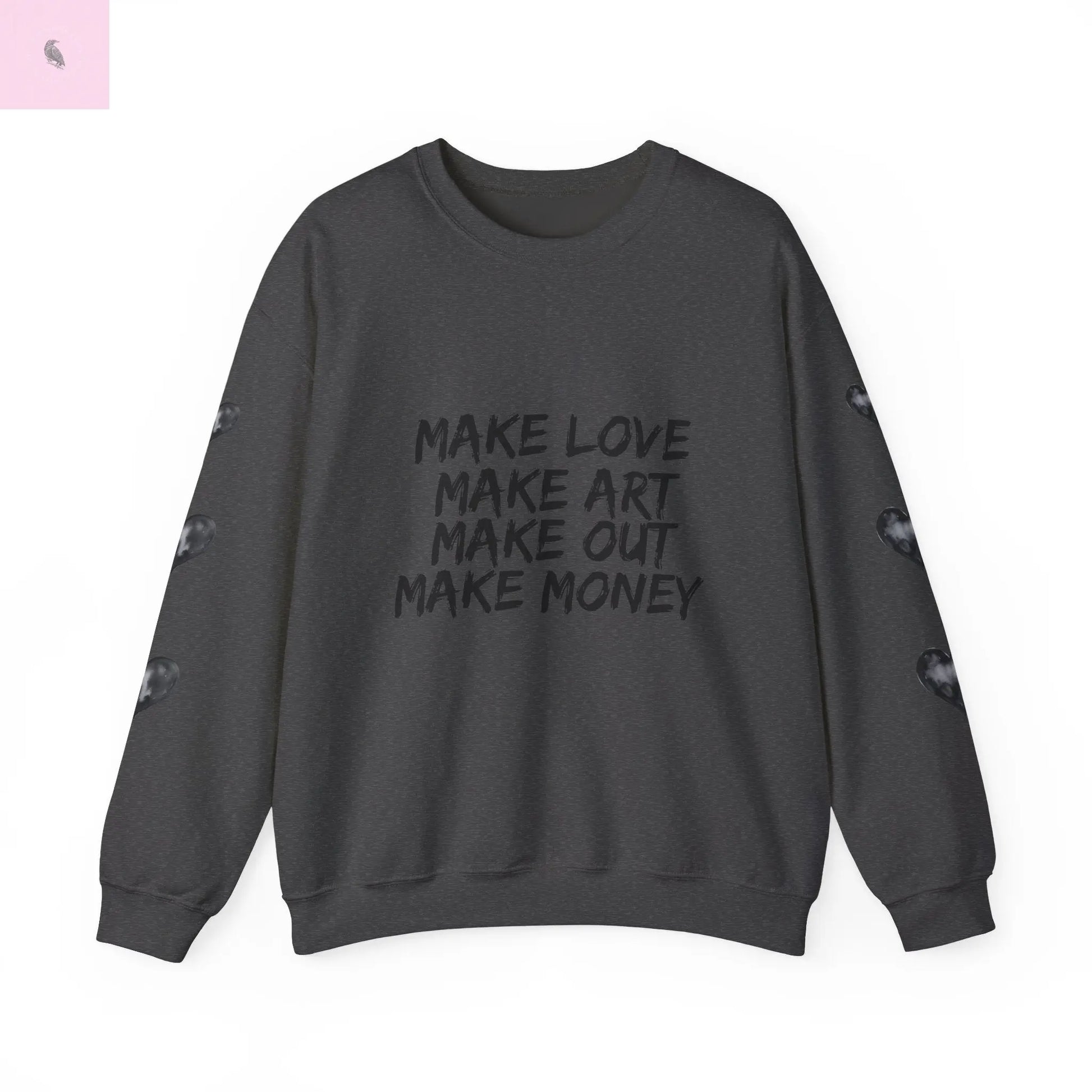 Art + love trendy Heart Sweatshirt the flirty crow