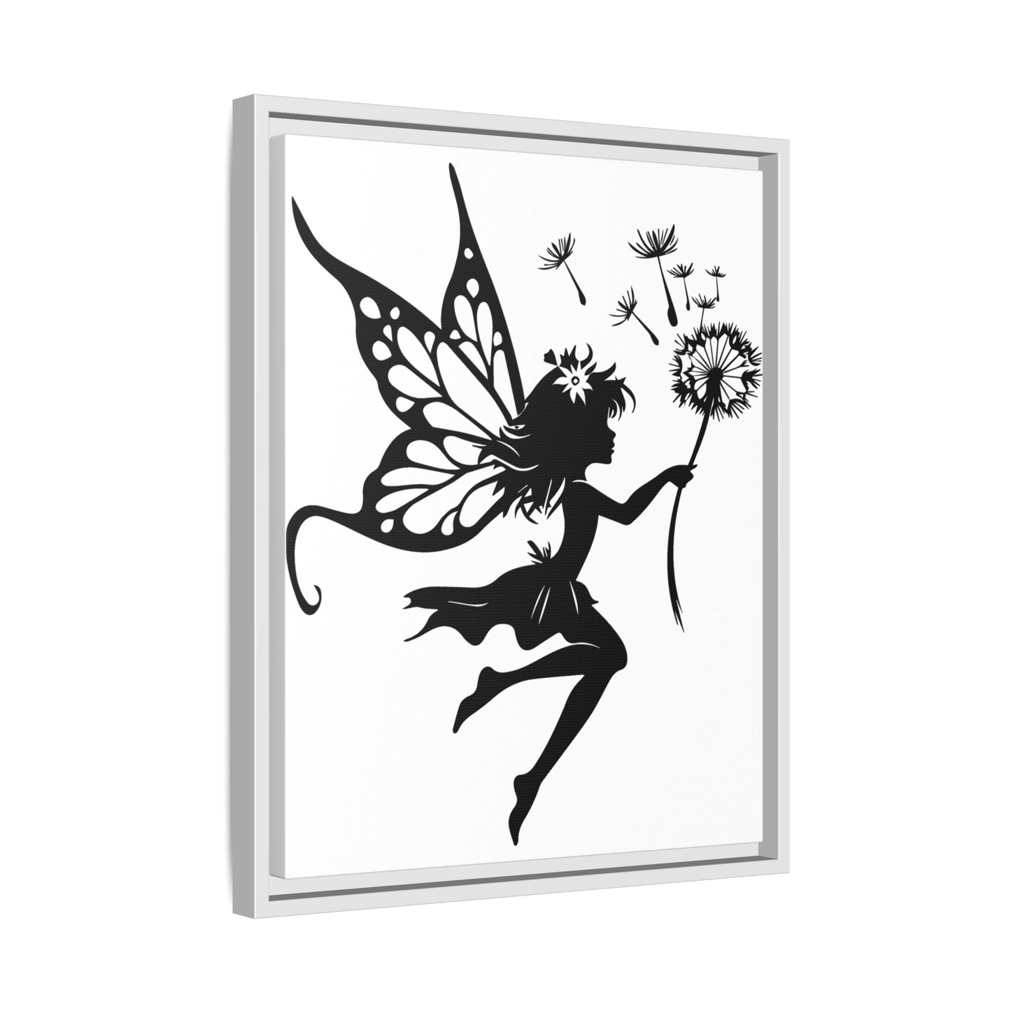 Framed Canvas Fairy Art, whimsical wall decor, nursery room art, gift for her - The flirty crow