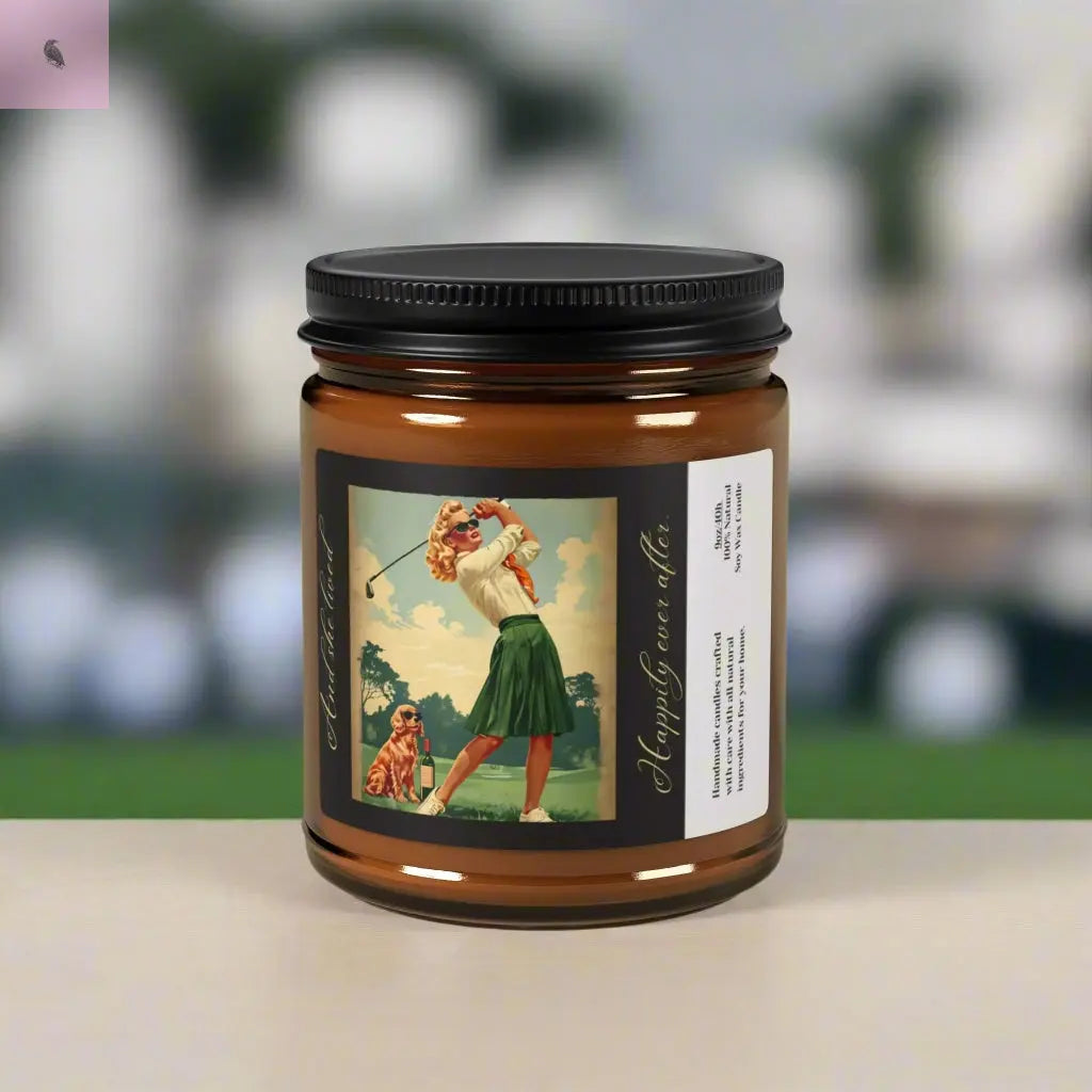 Soy Candle - Female Golf Enthusiast Retro Design The flirty crow