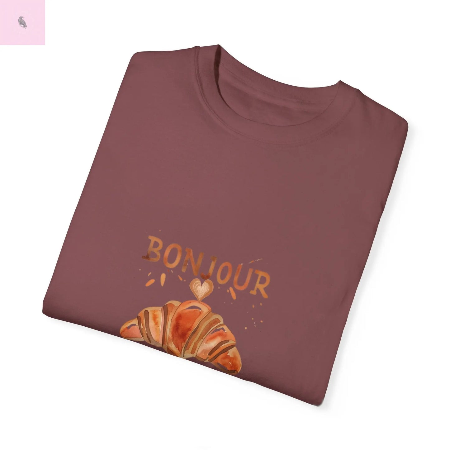 Bonjour Croissant Unisex Comfort Colora T-Shirt - The flirty crow