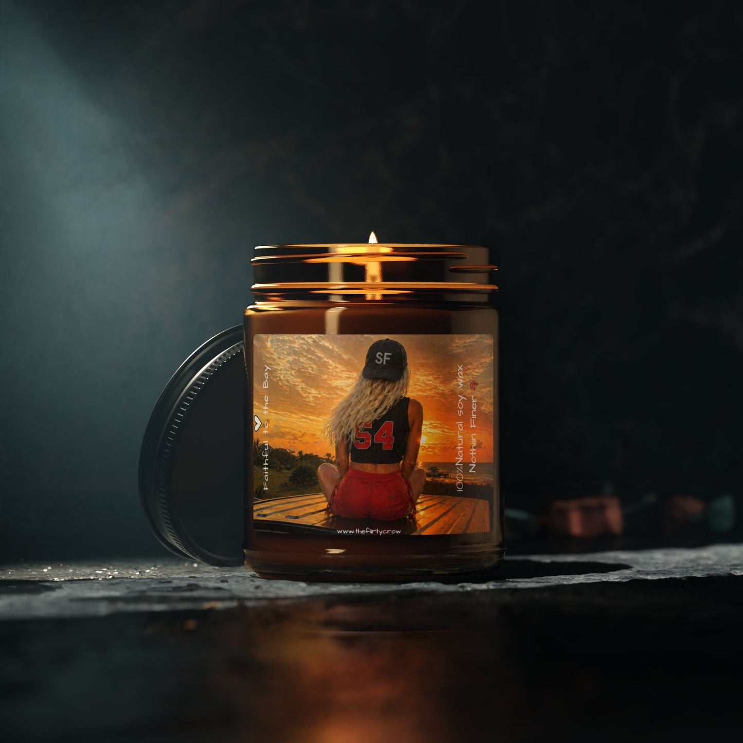 San Francisco football fan candle, Game Day Candle, Gift for 49er football fan, sports gift The flirty crow