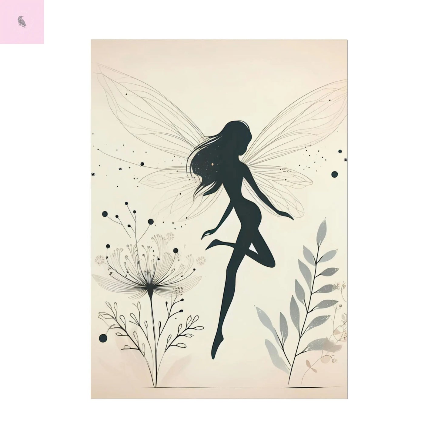 Elegant Fairy Silhouette Rolled Poster - Enchanting Wall Art for Home Decor - The flirty crow