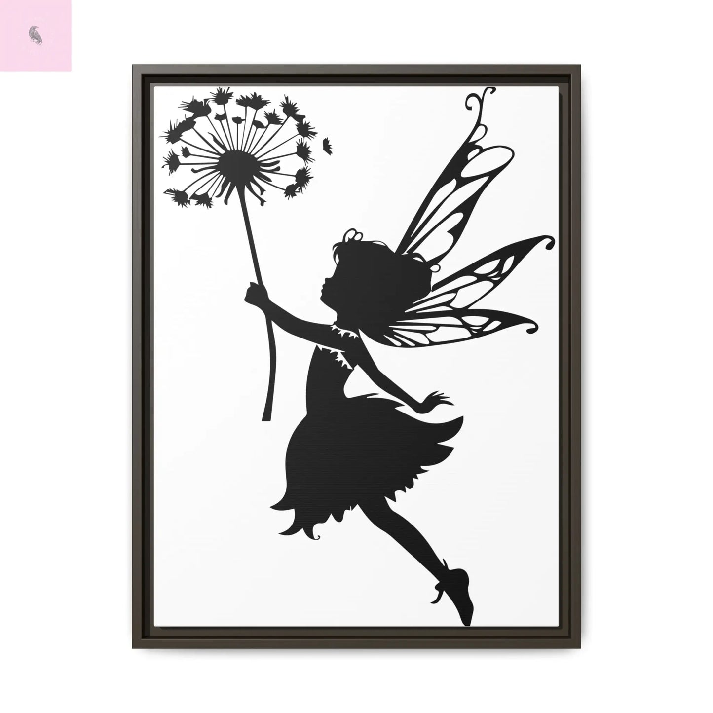 Framed canvas Fairy Silhouette Wall Art, Fairy lover Home Decor, Whimsical Framed Canvas, Fairy Gift, Kids Room Decoration, Nursery Art The flirty crow
