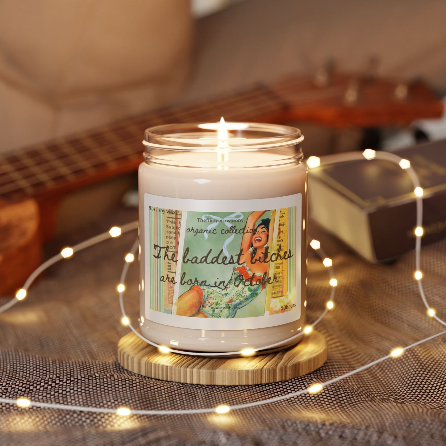 October birthday Soy Candle gift,   October Birthday idea , Retro vibe, eco friendly, Gift for her, Home Fragrance