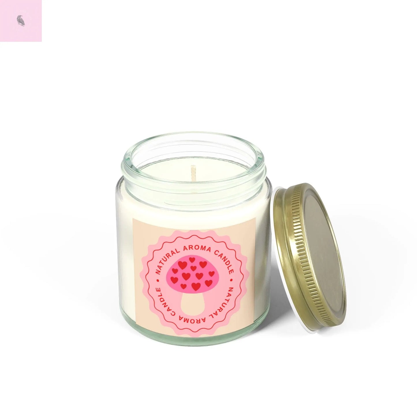 Mushroom retro Scented Candles, Coconut Apricot Wax (4oz, 9oz) the flirty crow