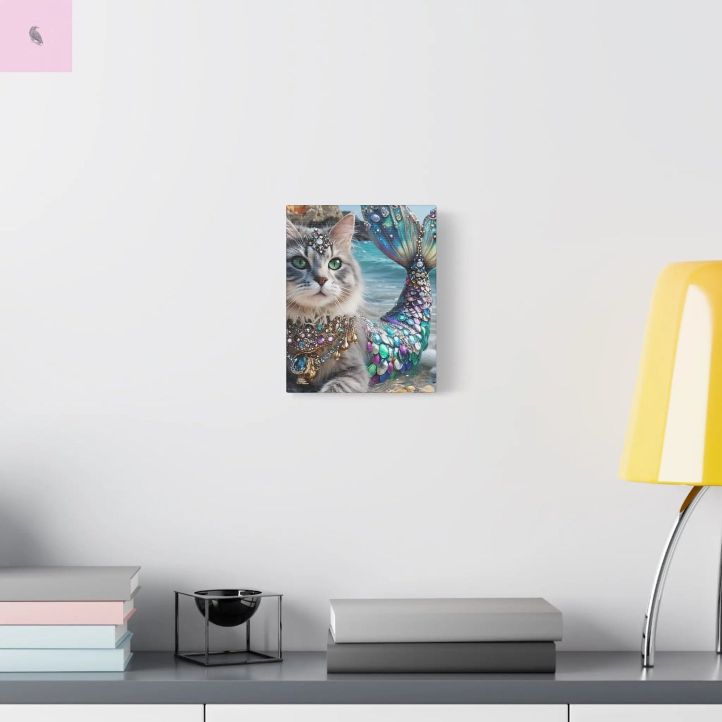 Mermaid Cat Canvas Art, Whimsical Cat Home Decor, Pet Lover Gift, Fantasy Wall Art, Ocean Room Decoration, Animal Lover Gift Cat lovers decor Printify
