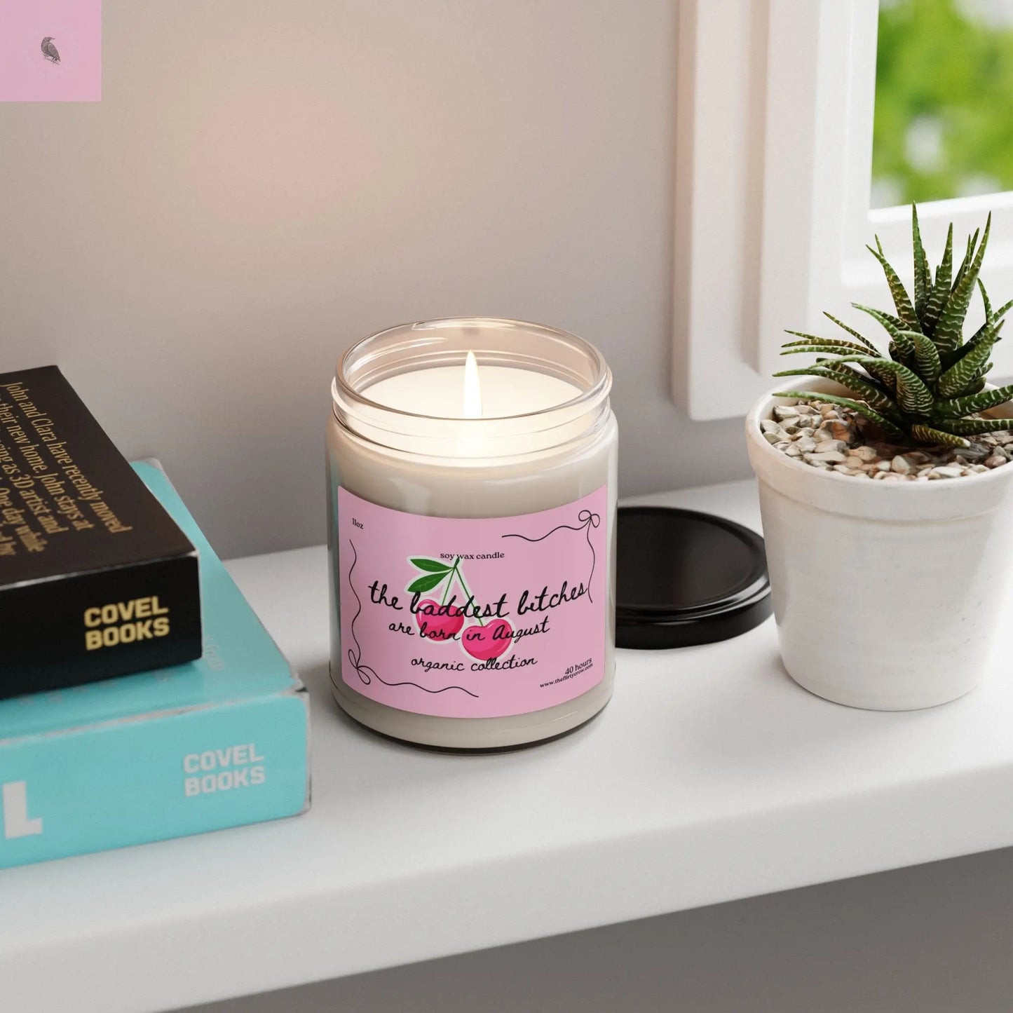 August Birthday Soy Candle, cherries candle, gift for her, home decor, home fragrance, coquette style The flirty crow