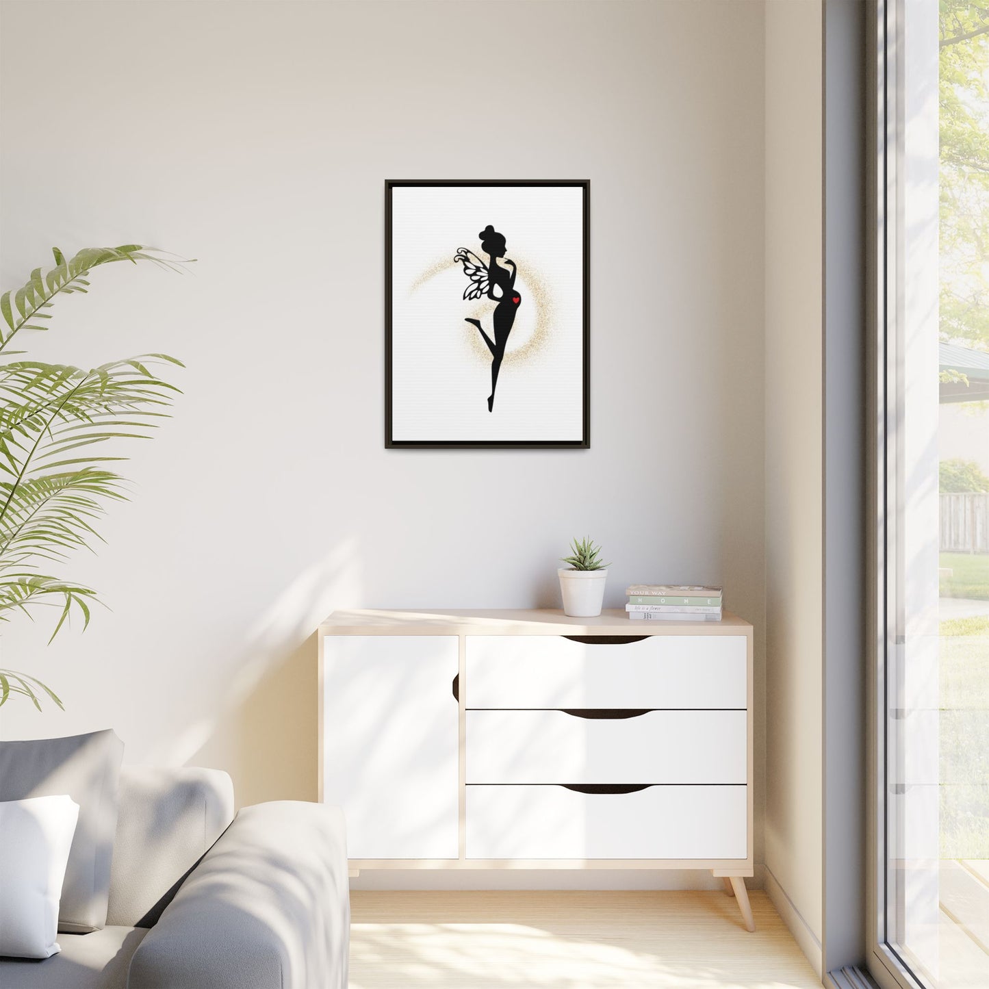 Framed Fairy Art Print - Enchanting Decor for Expecting Mothers, Baby Shower Gift, Elegant Nursery Wall Art, Whimsical Home Accent - The flirty crow