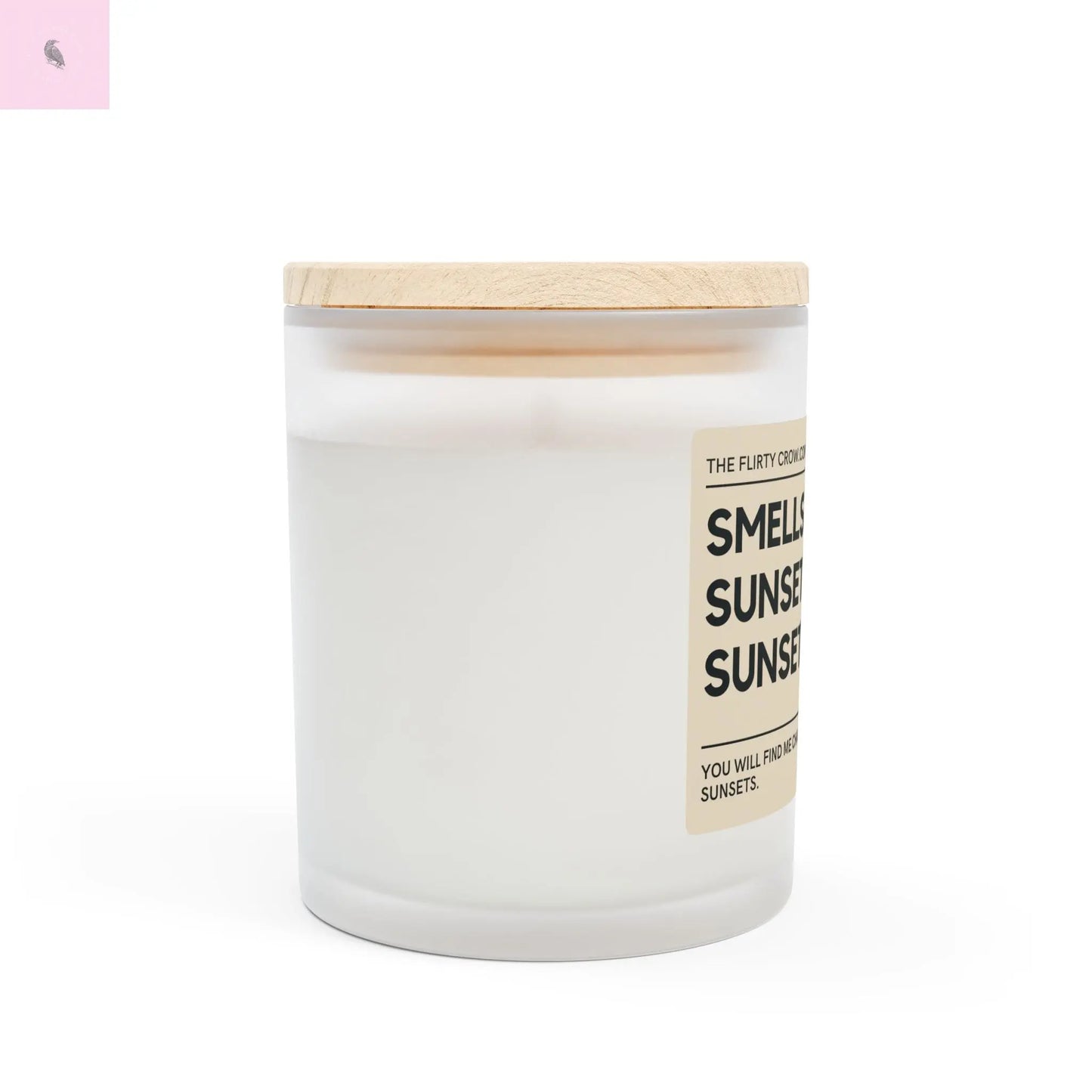 smells like a sunset lover Frosted Glass Candle, 11oz the flirty crow