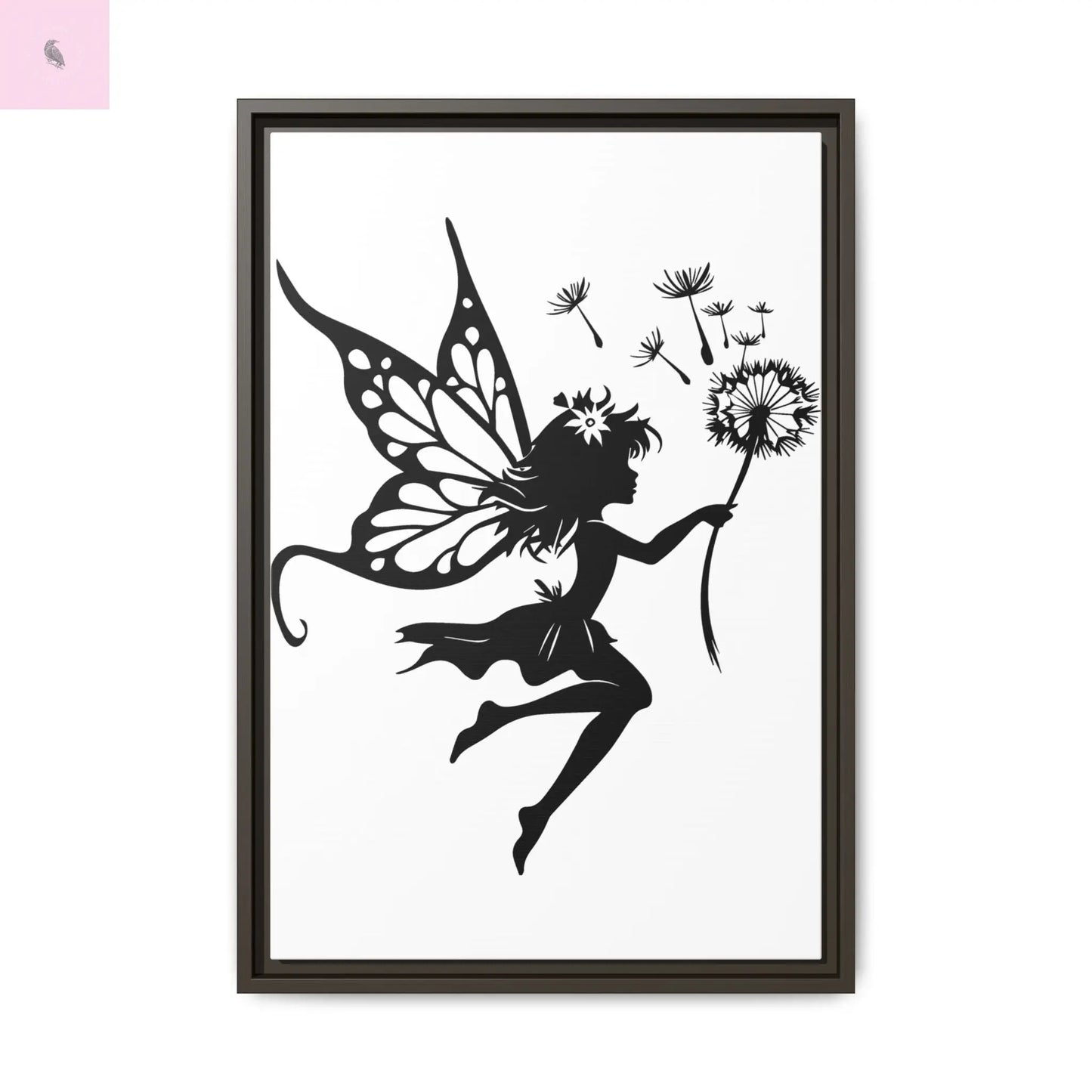 Framed Canvas Fairy Art, whimsical wall decor, nursery room art, gift for her The flirty crow