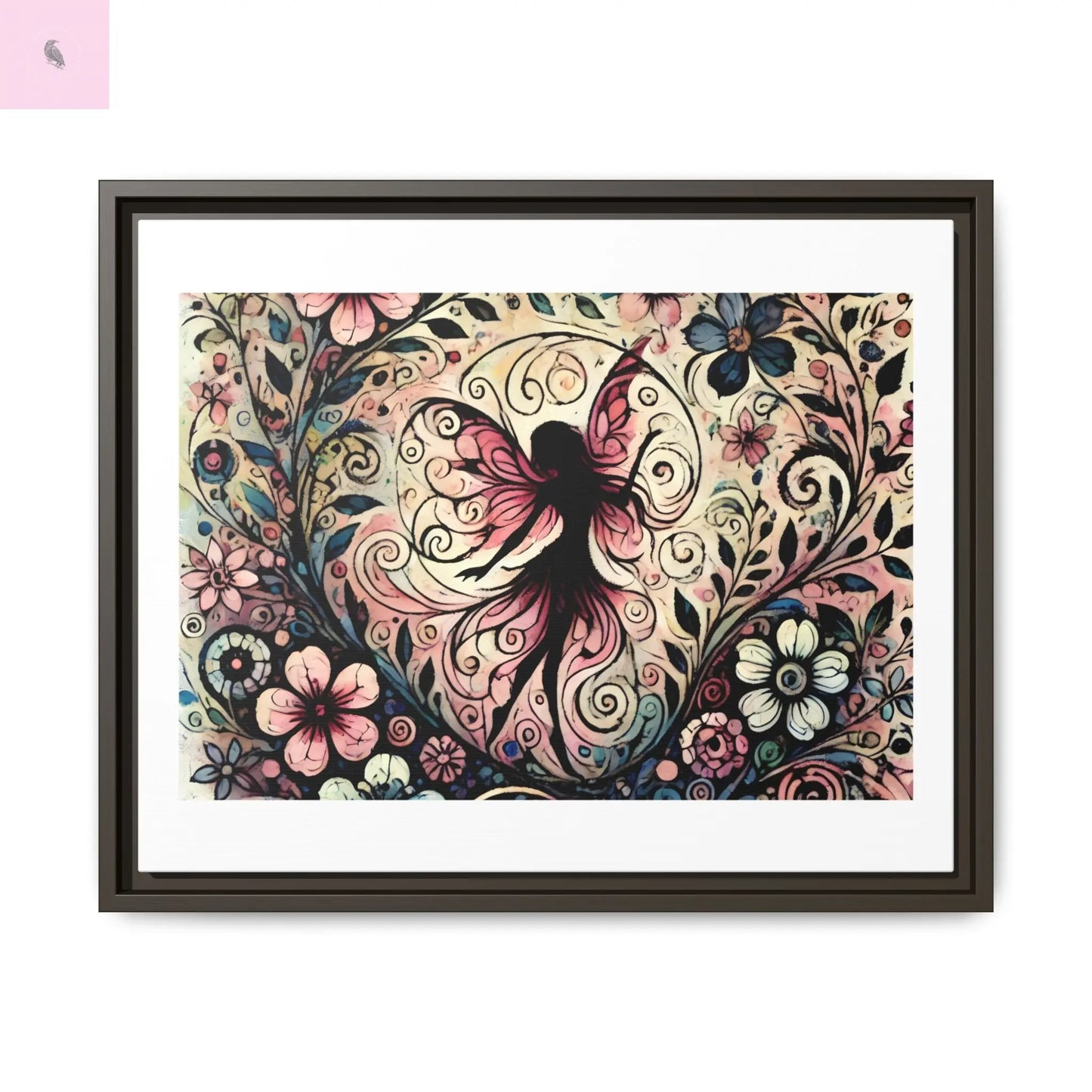 Framed Canvas Fairy art - The flirty crow