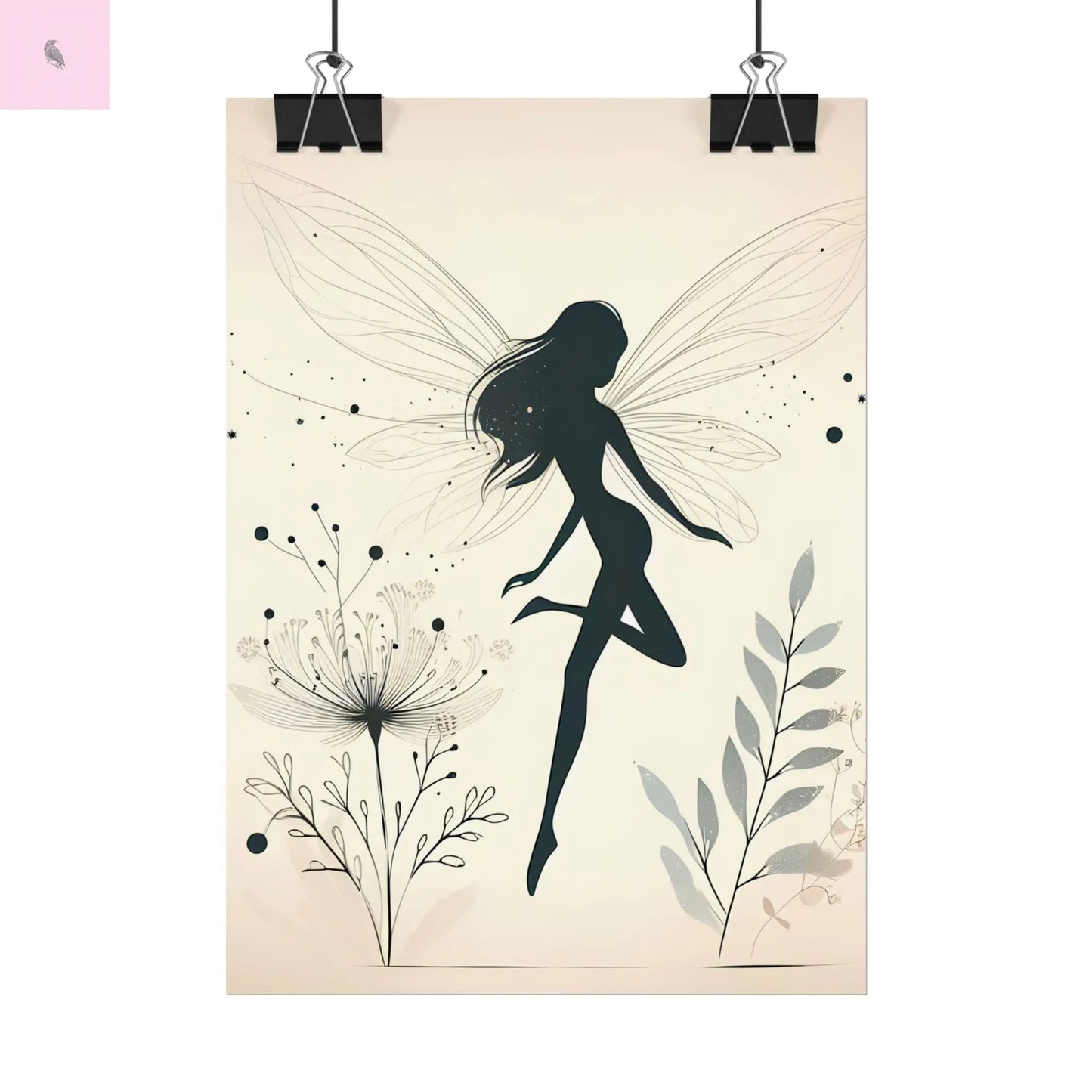Elegant Fairy Silhouette Rolled Poster - Enchanting Wall Art for Home Decor - The flirty crow