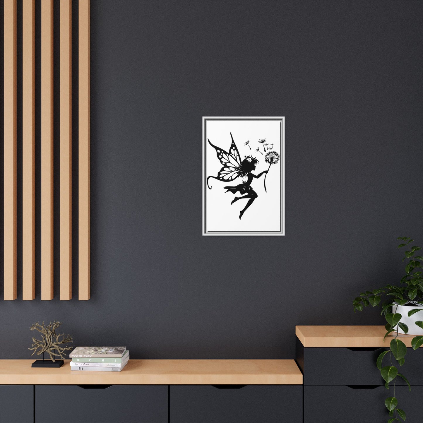 Framed Canvas Fairy Art, whimsical wall decor, nursery room art, gift for her - The flirty crow