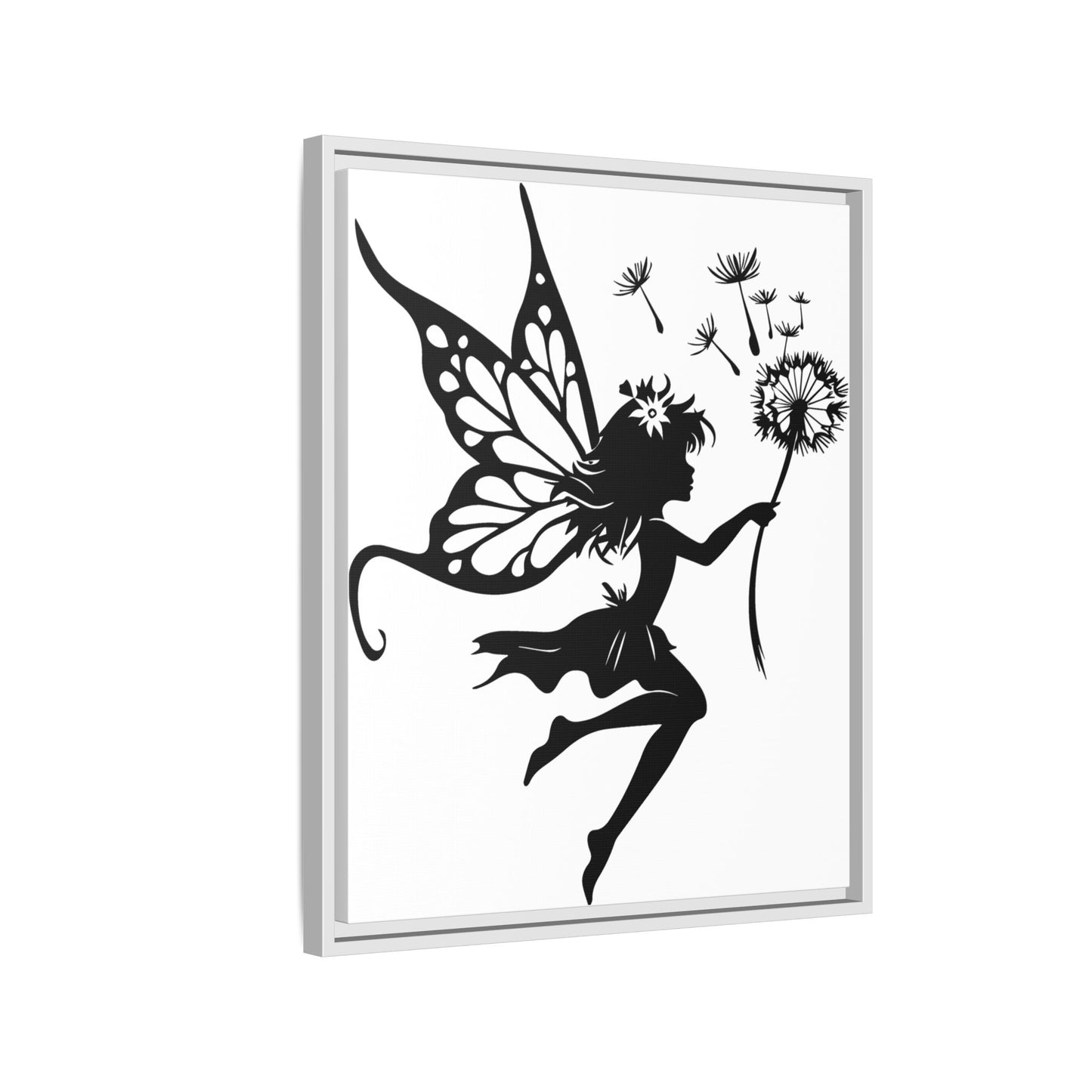 Framed Canvas Fairy Art, whimsical wall decor, nursery room art, gift for her - The flirty crow