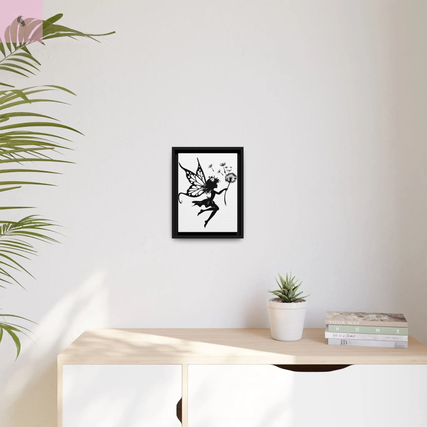 Framed Canvas Fairy Art, whimsical wall decor, nursery room art, gift for her The flirty crow