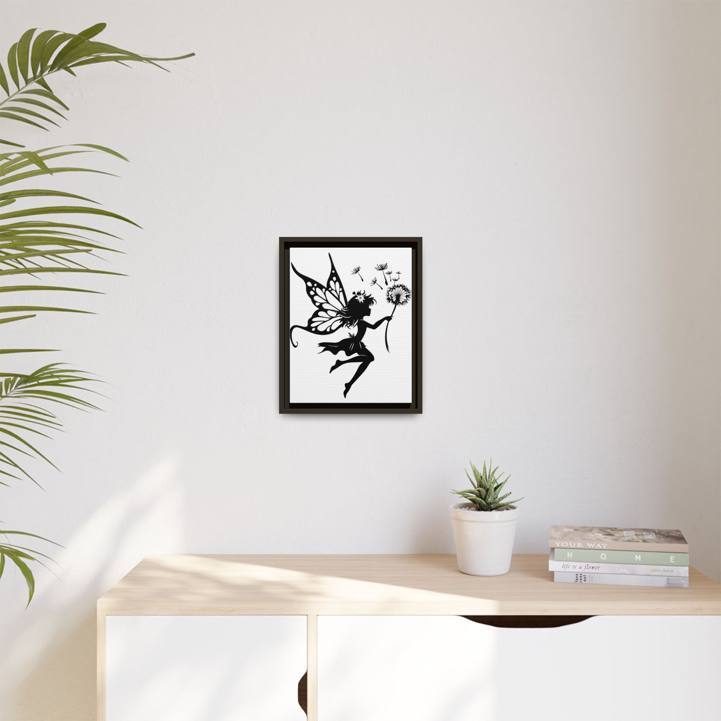 Framed Canvas Fairy Art, whimsical wall decor, nursery room art, gift for her - The flirty crow