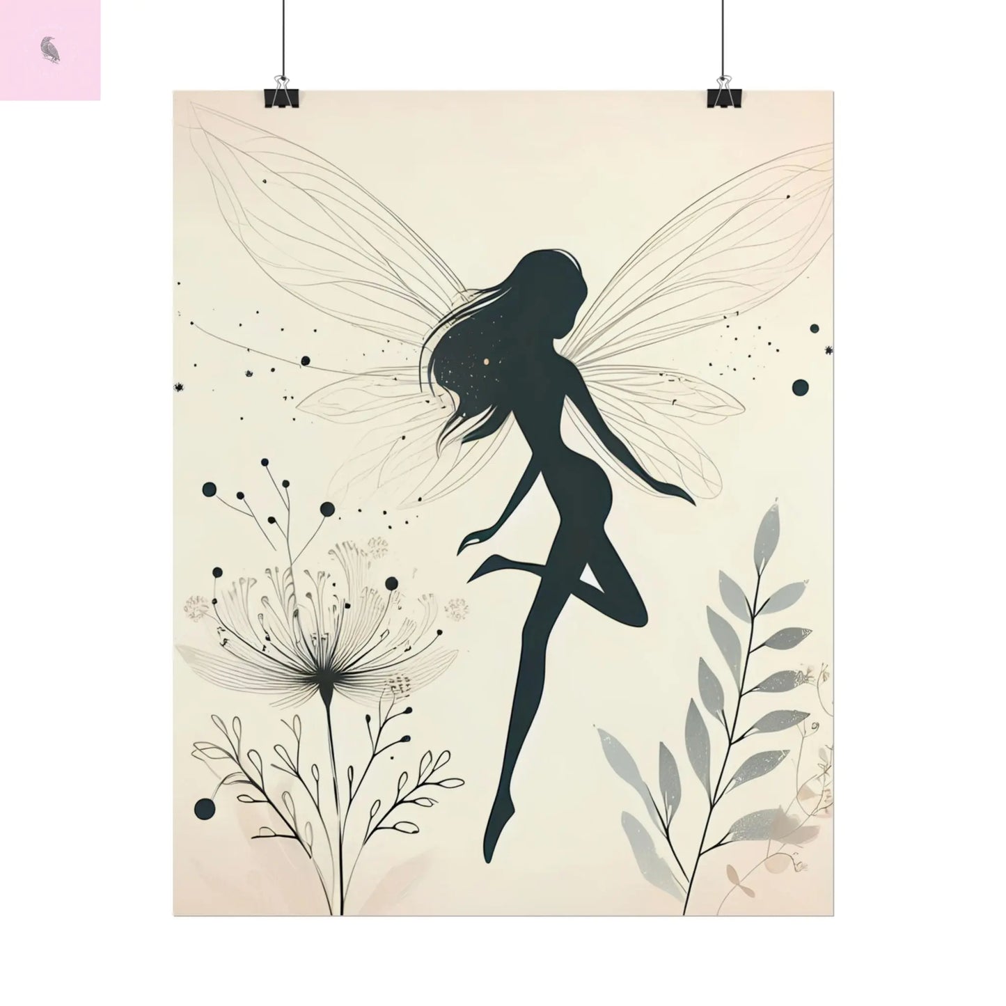 Elegant Fairy Silhouette Rolled Poster - Enchanting Wall Art for Home Decor - The flirty crow