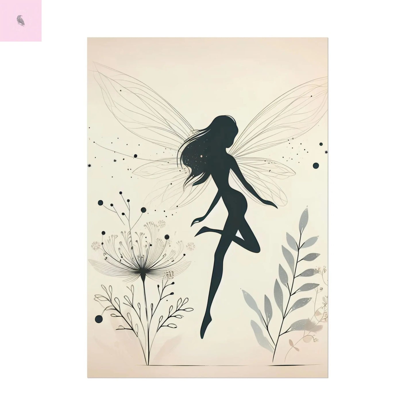 Elegant Fairy Silhouette Rolled Poster - Enchanting Wall Art for Home Decor - The flirty crow